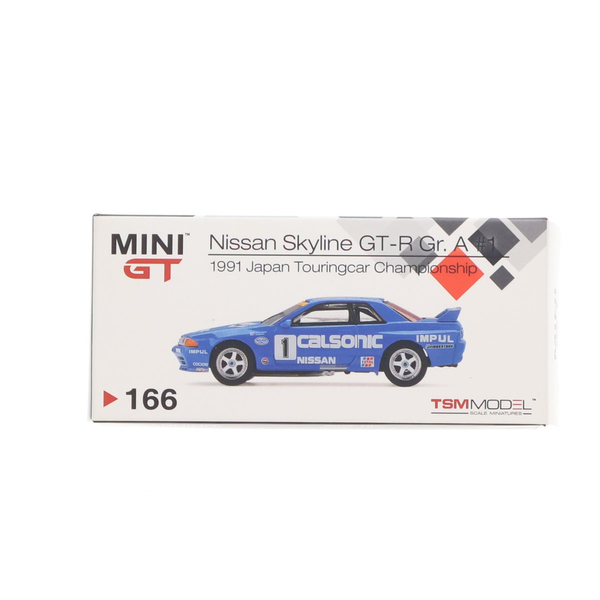 【中古即納】[MDL] MINI GTシリーズ No.166 1/64 Nissan Skyline(スカイライン) GT-R Gr. A 1991 Japan Touringcar Chanpionship TOTAL #1(ブルー) 完成品 ミニカー(MGT00166-R) TSM(トゥルースケールミニチュアズ)(20201231)