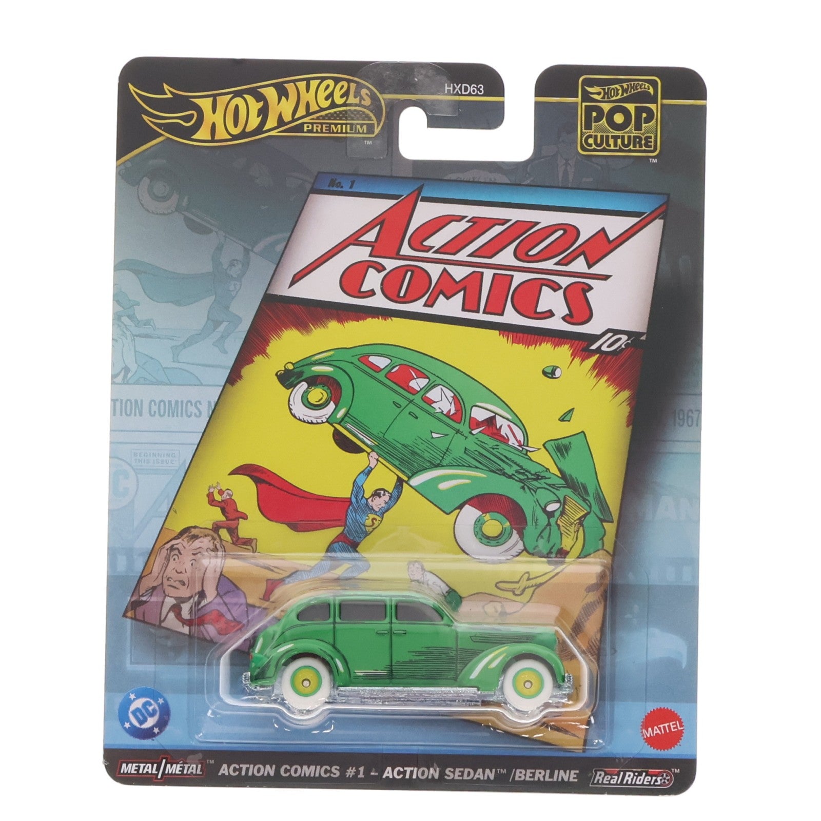 【中古即納】[MDL] Hot Wheels(ホットウィール) ポップカルチャー 1/64 アクション・コミックス #1 アクションセダン 完成品 ミニカー(HVJ50) マテル(20250830)