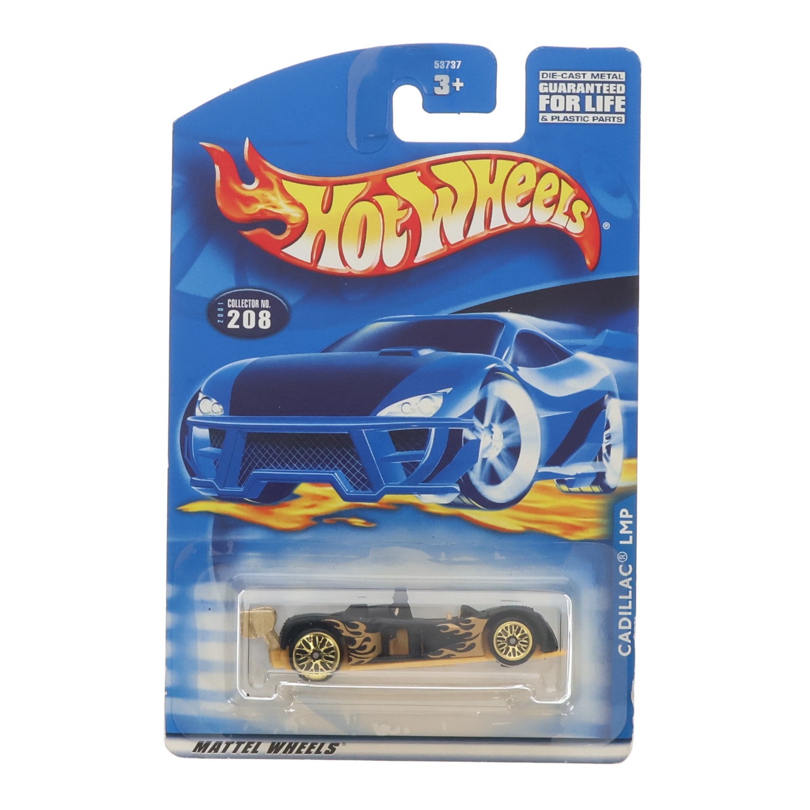 【中古即納】[MDL] Hot Wheels(ホットウィール) 1/64 CADILLAC LMP(ブラック×ゴールド×ゴールドファイヤーパターン) 完成品 ミニカー(53737-0814) マテル(20010731)