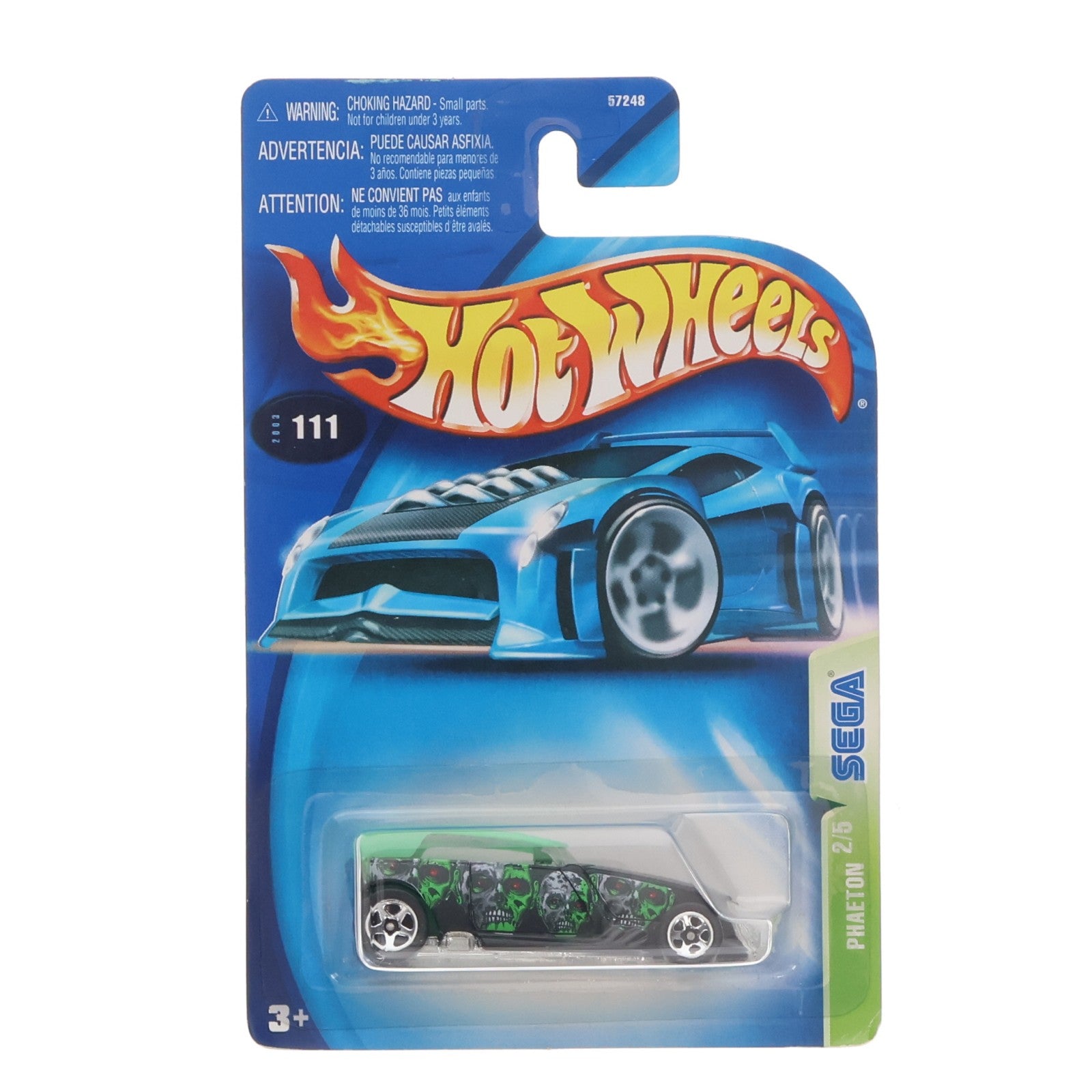 【中古即納】[MDL] Hot Wheels(ホットウィール) THE HOUSE OF THE DEAD III 1/64 PHAETON(グリーン×ブラック×レッド) 完成品 ミニカー(57248-0714G2) マテル(20031231)