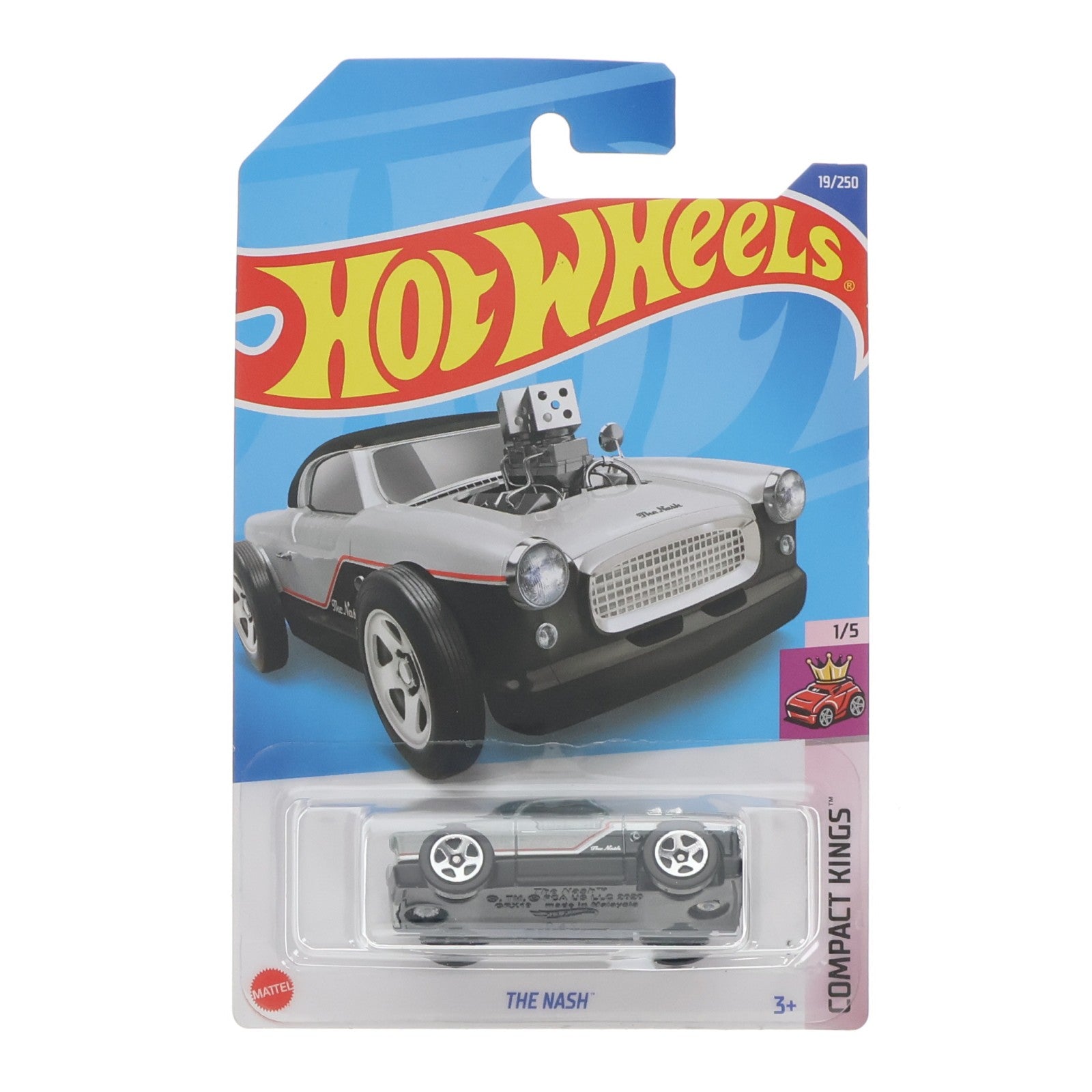 【中古即納】[MDL] Hot Wheels(ホットウィール) COMPACT KINGS 1/64 THE NASH(グレー×ブラック×レッド) 完成品 ミニカー(HCW79-M7C8) マテル(20220331)