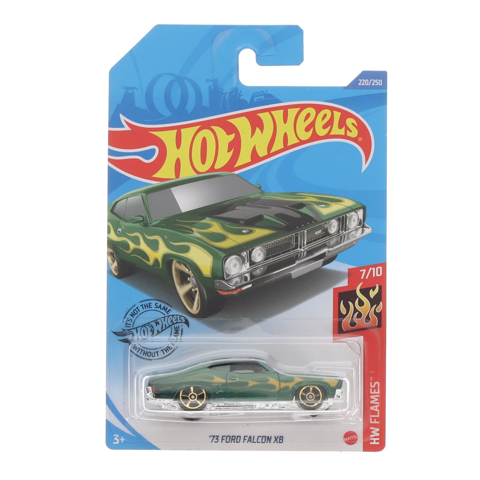 【中古即納】[MDL] Hot Wheels(ホットウィール) HW FLAMES 1/64 '73 FORD FALCON XB(グリーン×イエロー) 完成品 ミニカー(GHD65-D7C6) マテル(20200630)