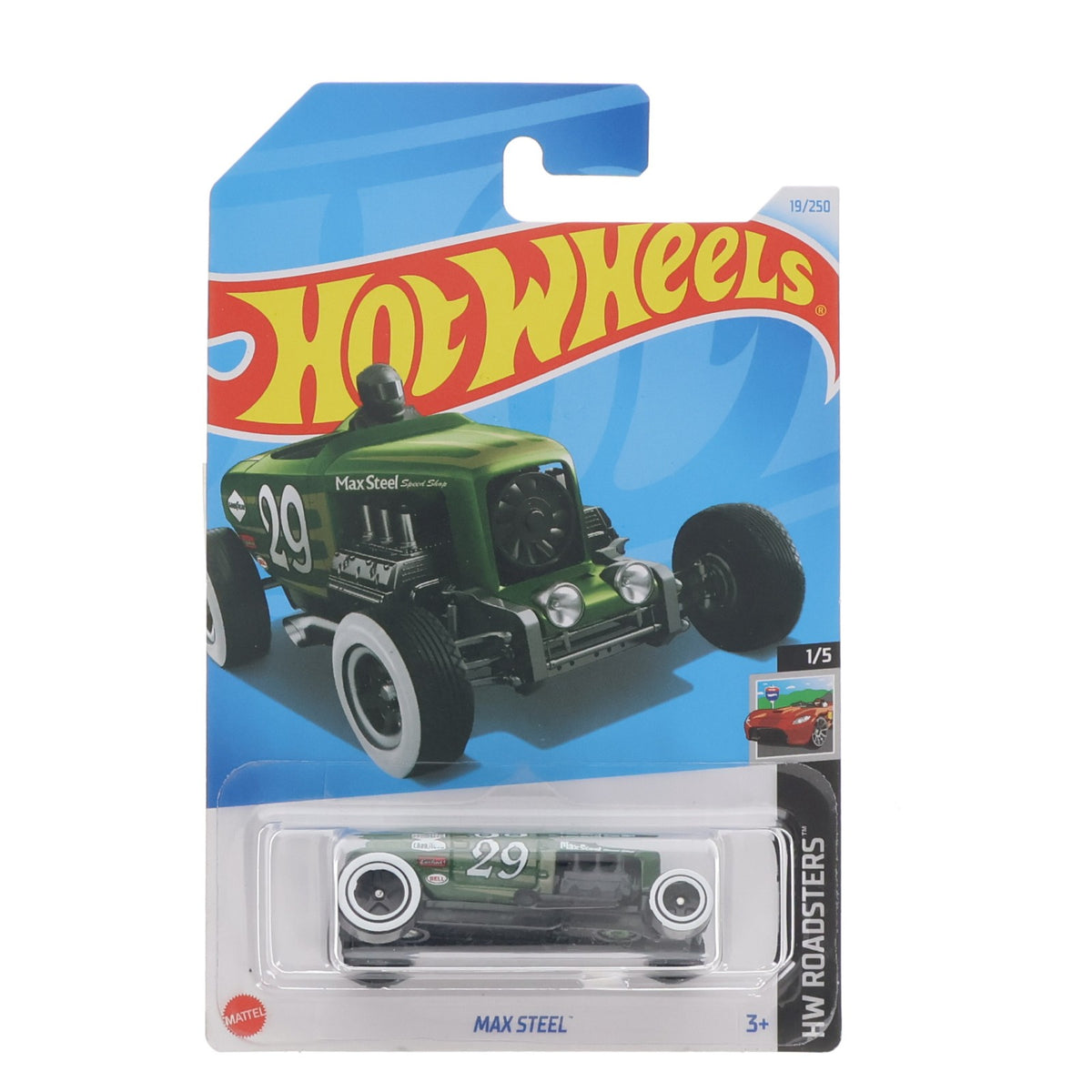 【中古即納】[MDL] Hot Wheels(ホットウィール) HW ROADSTERS 1/64 MAX STEEL(グリーン) 完成品 ミニカー(HTD61) マテル(20240131)