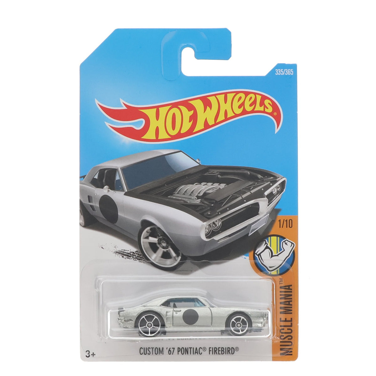 【中古即納】[MDL] Hot Wheels(ホットウィール) MUSCLE MANIA 1/64 CUSTOM '67 PONTIAC FIREBIRD(シルバー) 完成品 ミニカー(DTW82) マテル(20170930)