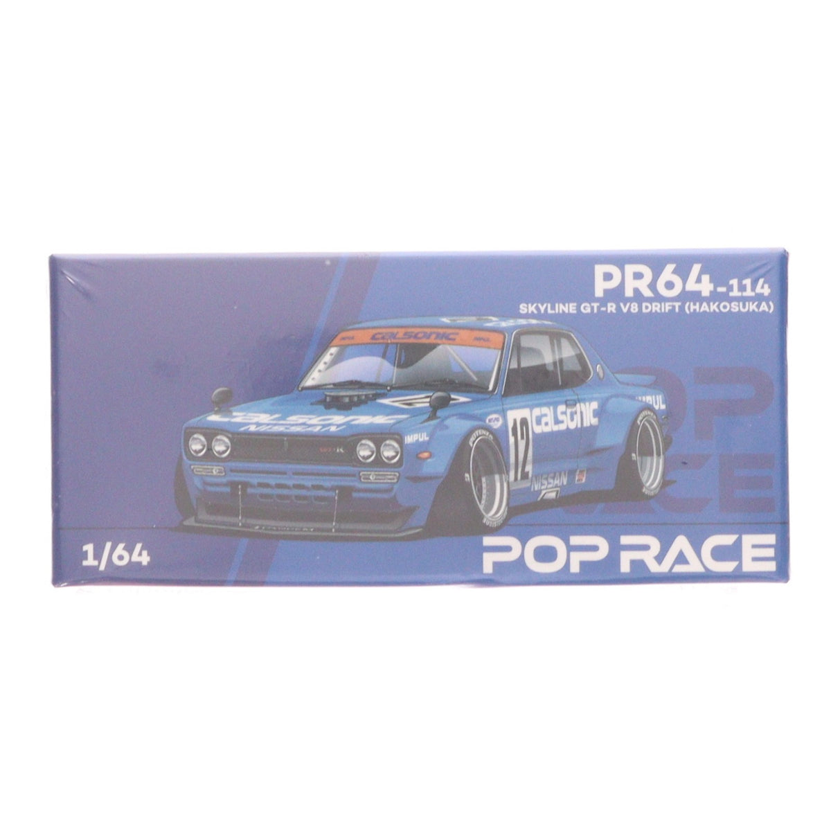 【中古即納】[MDL] 1/64 SKYLINE GT-R V8 DRIFT (HAKOSUKA) CALSONIC(スカイラインGT-R V8ドリフト ハコスカ カルソニック) 完成品 ミニカー(PR640114) POP RACE(ポップレース)(20260724)