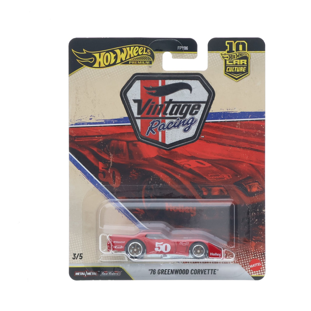 【中古即納】[MDL] Hot Wheels PREMIUM CAR CULTURE Vintage Racing(ホットウィール プレミアム カーカルチャー ヴィンテージレーシング) 1/64 '76 グリーンウッド コルベット 完成品 ミニカー(JKF24-9866) マテル(20260905)