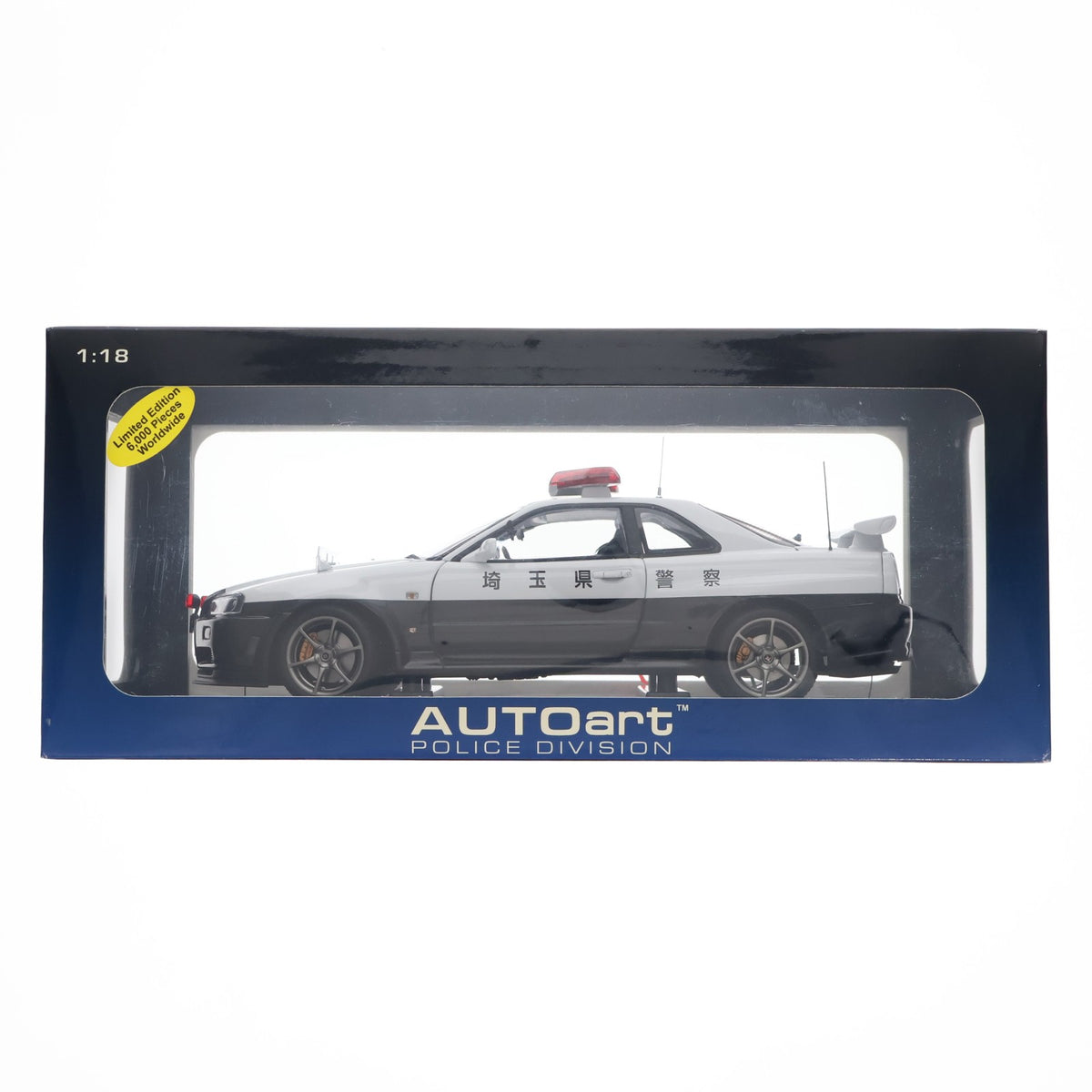 【中古即納】[MDL] 1/18 Nissan Skyline GT-R R34 Japanese Police Car 埼玉県警察 #806(ホワイト×ブラック) 完成品 ミニカー(77351) AutoArt(オートアート)(19991231)