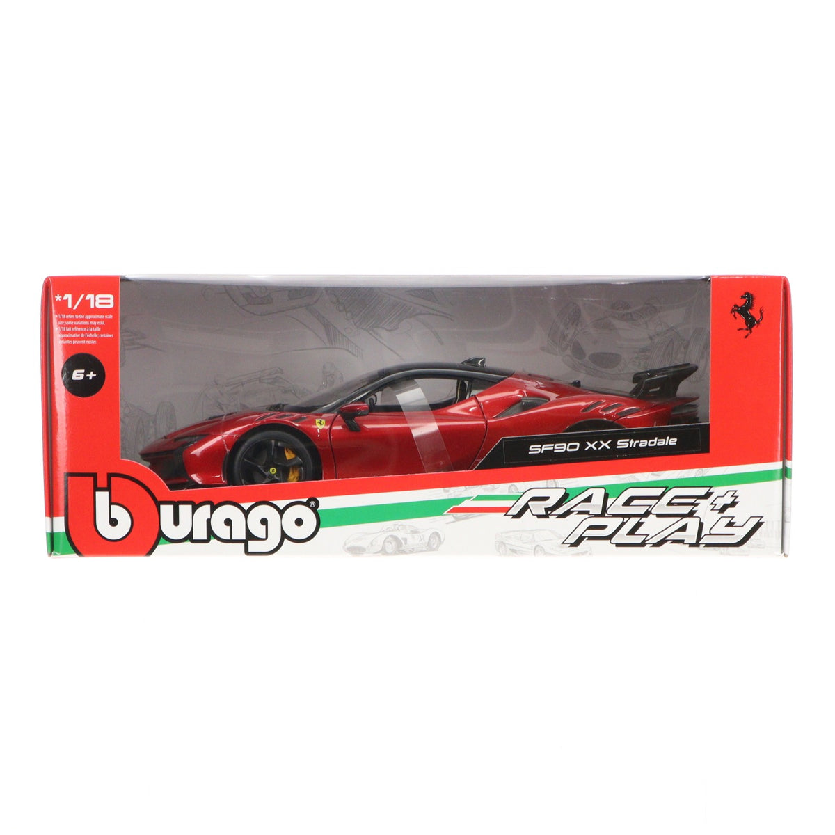 【中古即納】[MDL] 1/18 フェラーリ SF90 XX ストラダーレ(メタリックレッド) 完成品 ミニカー(18-16020MTR) BBURAGO(ブラゴ)(20241212)