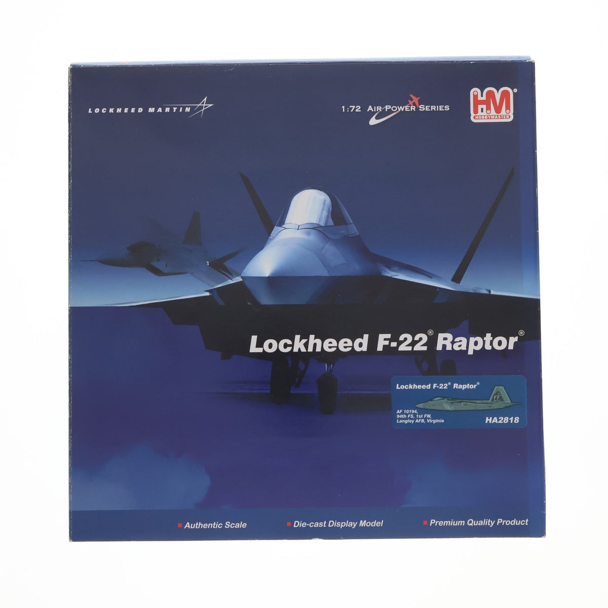【中古即納】[MDL] 1/72 F-22 ラプター `第94戦闘飛行隊` 完成品 飛行機(HA2818) ホビーマスター(20180119)