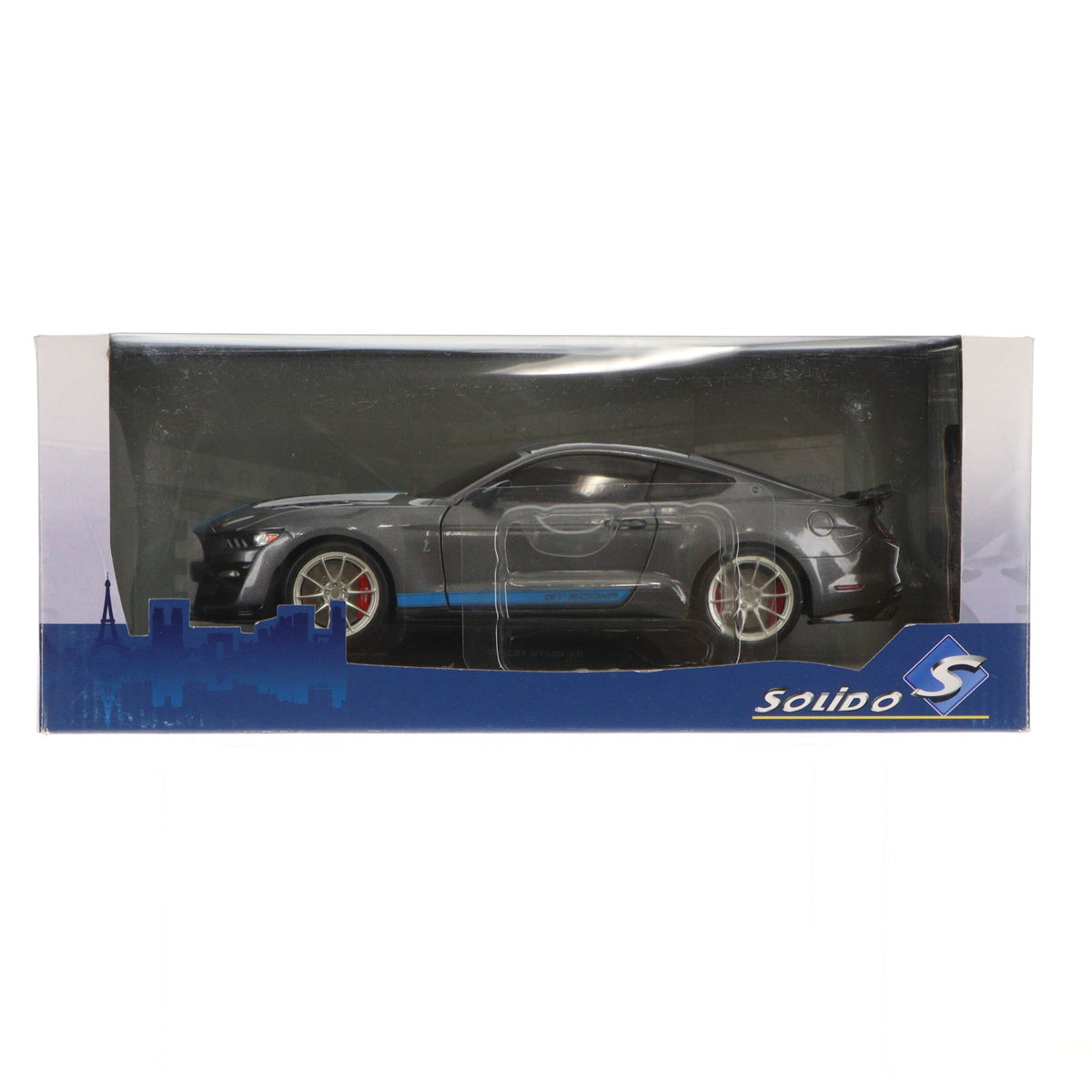 【中古即納】[MDL] 1/18 フォード シェルビー GT500 KR 2022(シルバー×ブルーストライプ) 完成品 ミニカー(S1805908) solido(ソリド)(20230623)