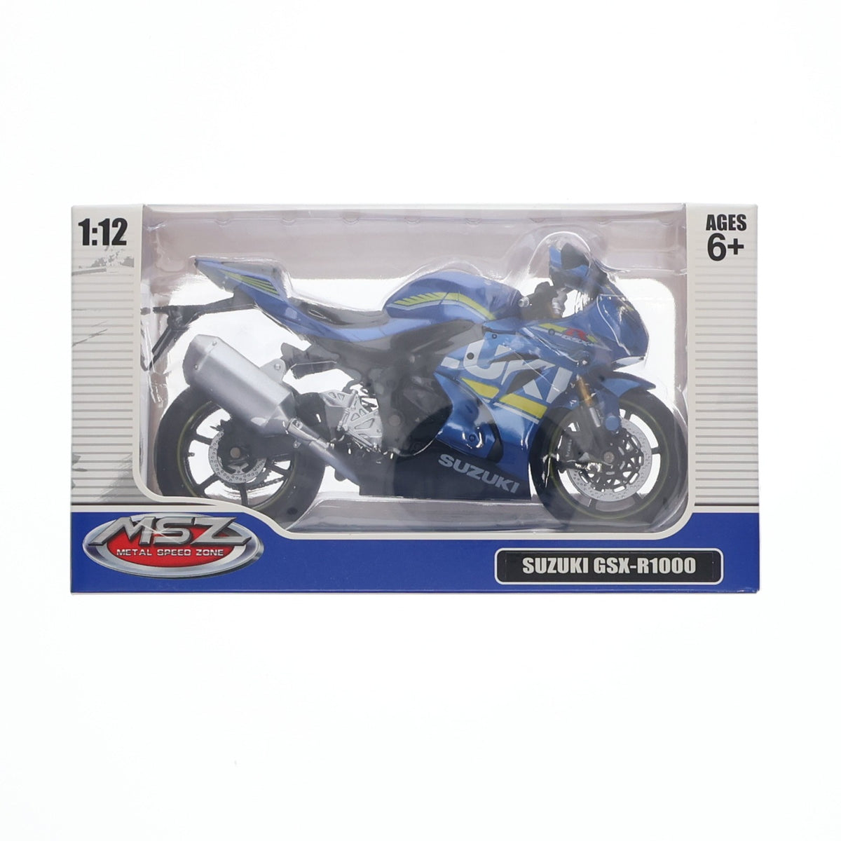 【中古即納】[MDL] 1/12 SUZUKI GSX-R1000(ブルー×イエロー) METAL SPEED ZONE ミニカー プライズ ピーナッツクラブ(20220328)