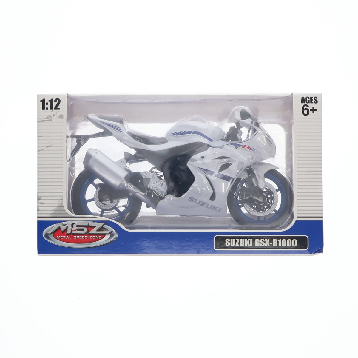 【中古即納】[MDL] 1/12 SUZUKI GSX-R1000(ホワイト×ブルー) METAL SPEED ZONE ミニカー プライズ(AEDB122) ピーナッツクラブ(20220328)