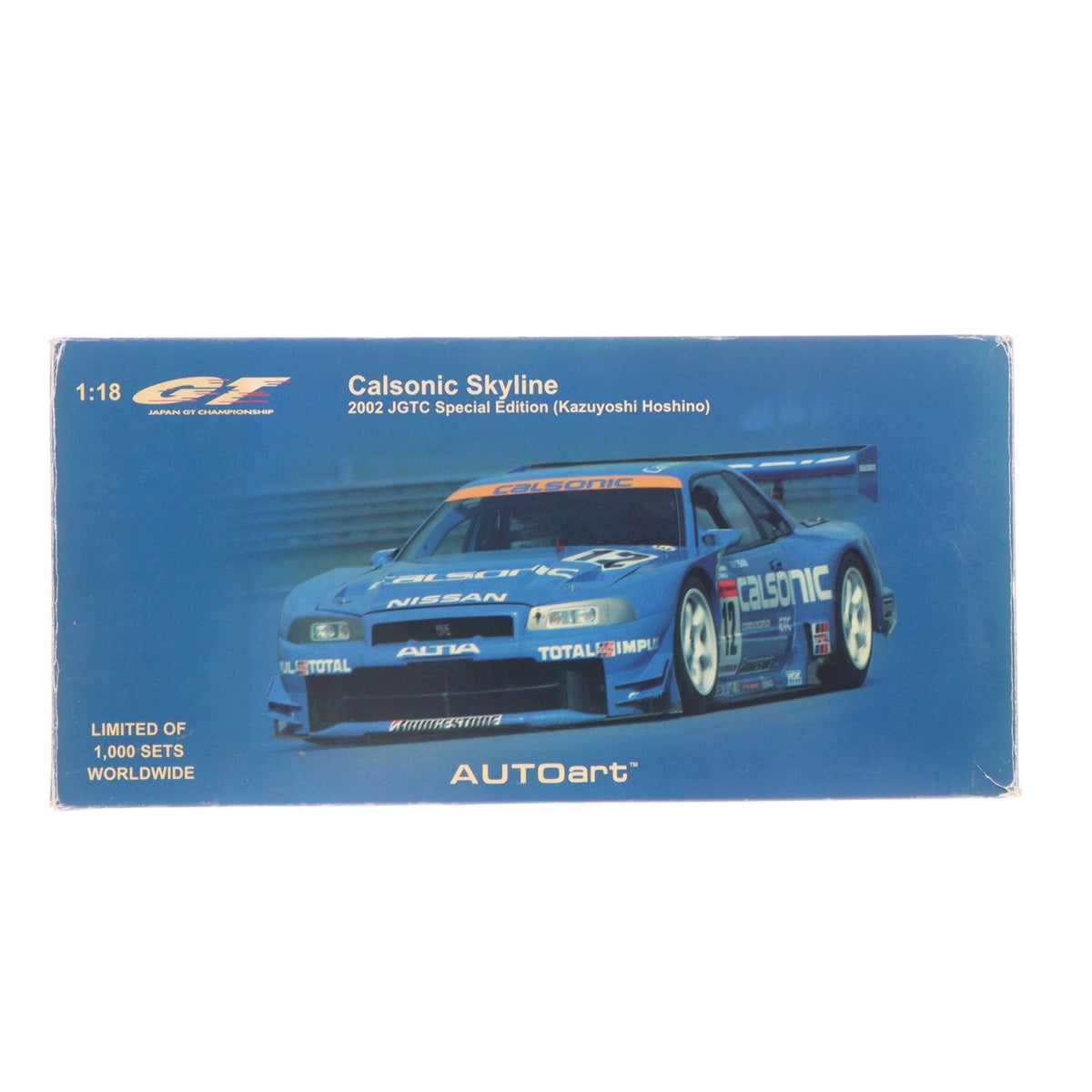 【中古即納】[MDL] 1/18 CALSONIC SKYLINE(カルソニック スカイライン) 2002 JGTC SPECIAL EDITION(KAZUYOSHI HOSHINO) #12(ブルー) 完成品 ミニカー(80284) AUTOart(オートアート)(19991231)