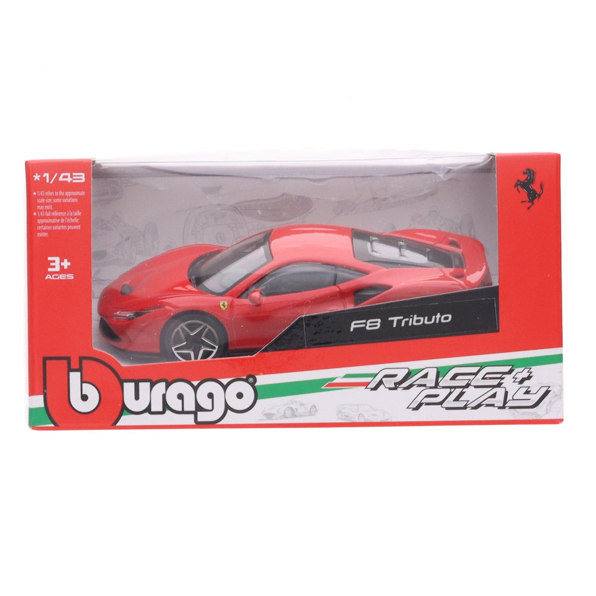 【中古即納】[MDL] (単品) レースアンドプレイシリーズ 1/43 フェラーリ F8 トリブート 完成品 ミニカー BBURAGO(ブラゴ)(19991231)