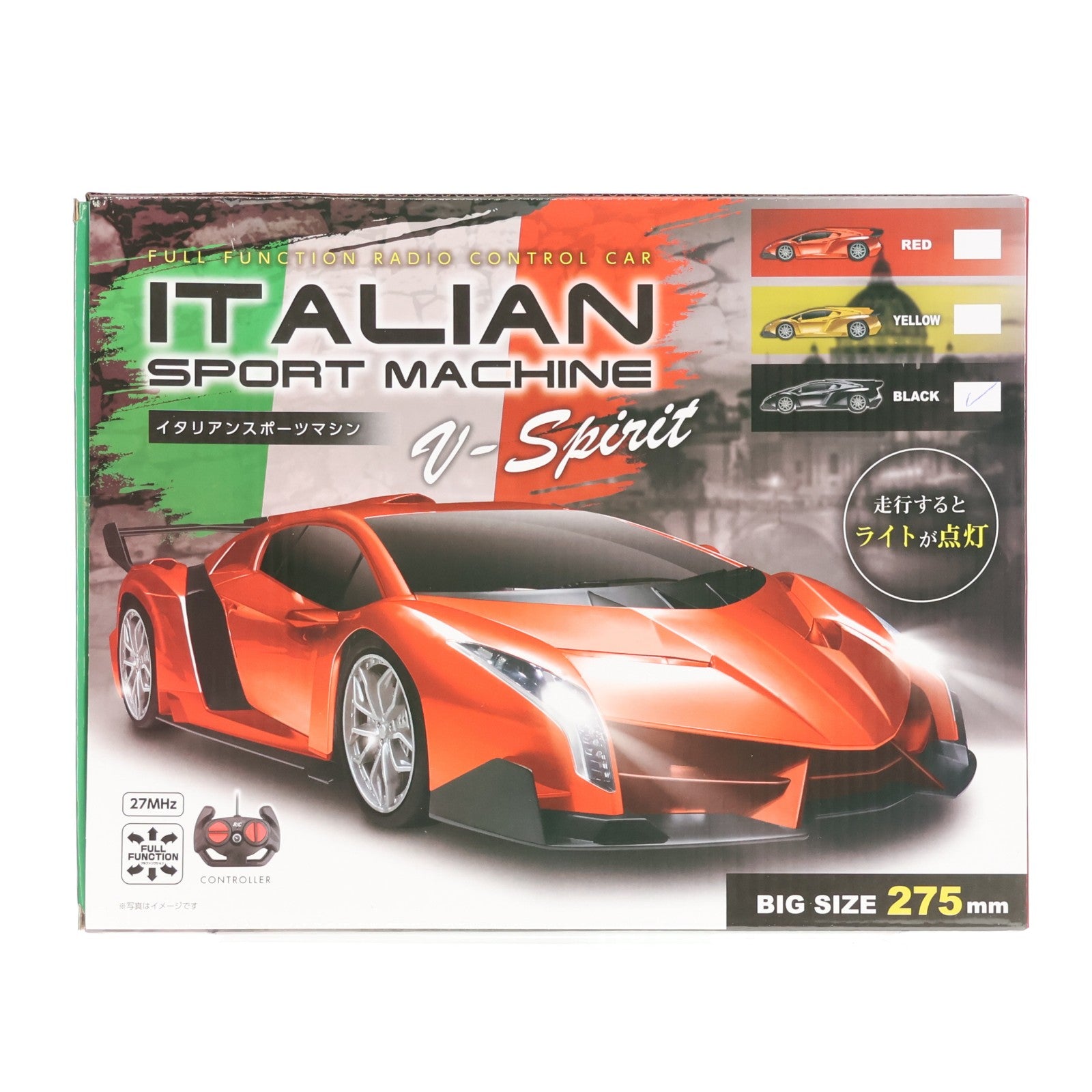 【中古即納】[RC] イタリアンスポーツマシン Vスピリット(ブラック) 27MHz仕様 ラジコン プライズ ワイ・エス・エヌ(20231231)