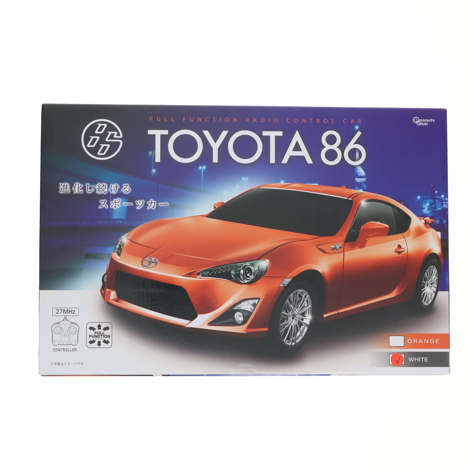 【中古即納】[RC] トヨタ 86(ホワイ 27MHz仕様 ラジコン(AHR3199) ピーナッツクラブ(19991231)