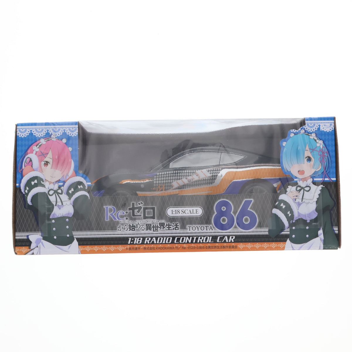 【中古即納】[RC] 1/18 TOYOTA 86 REM(オレンジ×ブルー) Re:ゼロから始める異世界生活 VEHICLE TOY SERIES 27MHz仕様 ラジコン プライズ ブレイク(20211231)