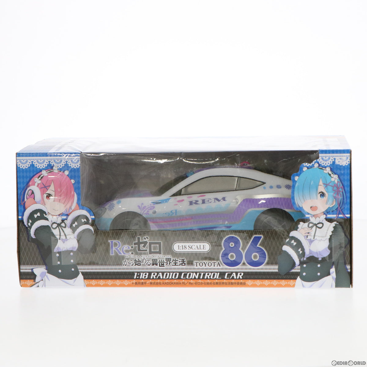 【中古即納】[RC] 1/18 TOYOTA 86 RAM & REM(ホワイト×パープル×スカイブルー) Re:ゼロから始める異世界生活 VEHICLE TOY SERIES 49MHz仕様 ラジコン プライズ ブレイク(20211231)