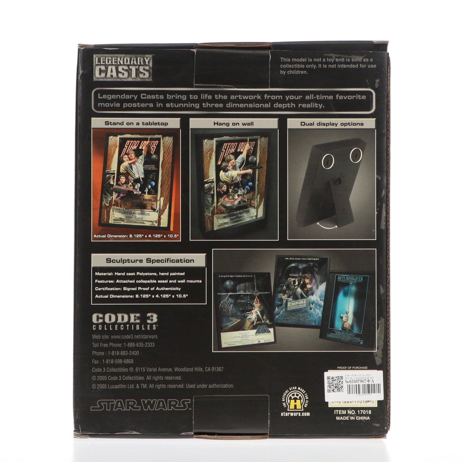 【中古即納】[FIG] STAR WARS(スター・ウォーズ) エピソード4/新たなる希望 style D 立体ポスター 完成品 フィギュア(17018) CODE3(20051231)