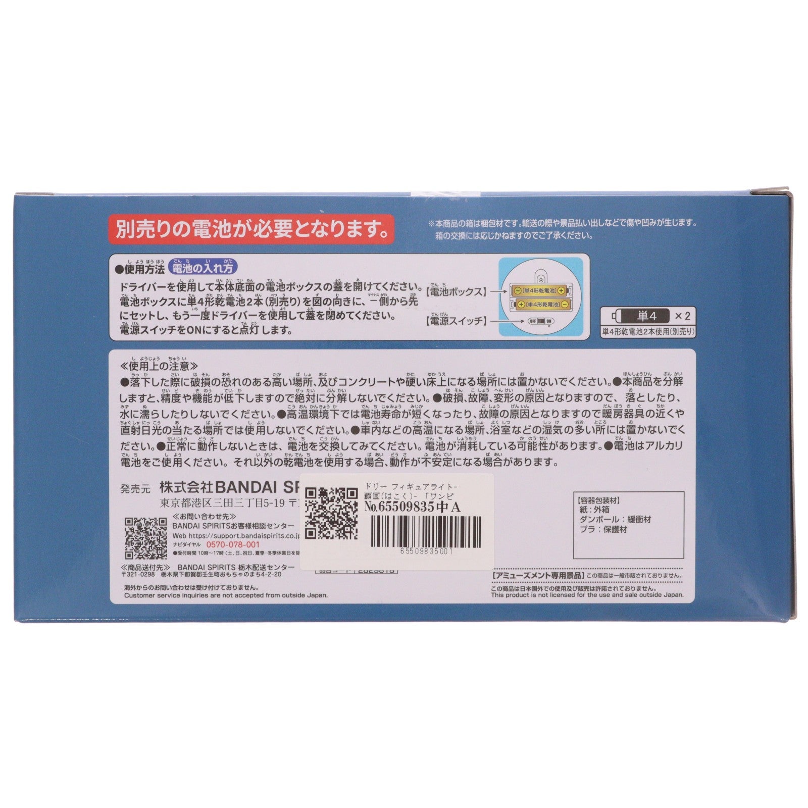 【中古即納】[GDS] ドリー フィギュアライト-覇国(はこく)- ONE PIECE(ワンピース) プライズ(2829818) バンプレスト(20260409)