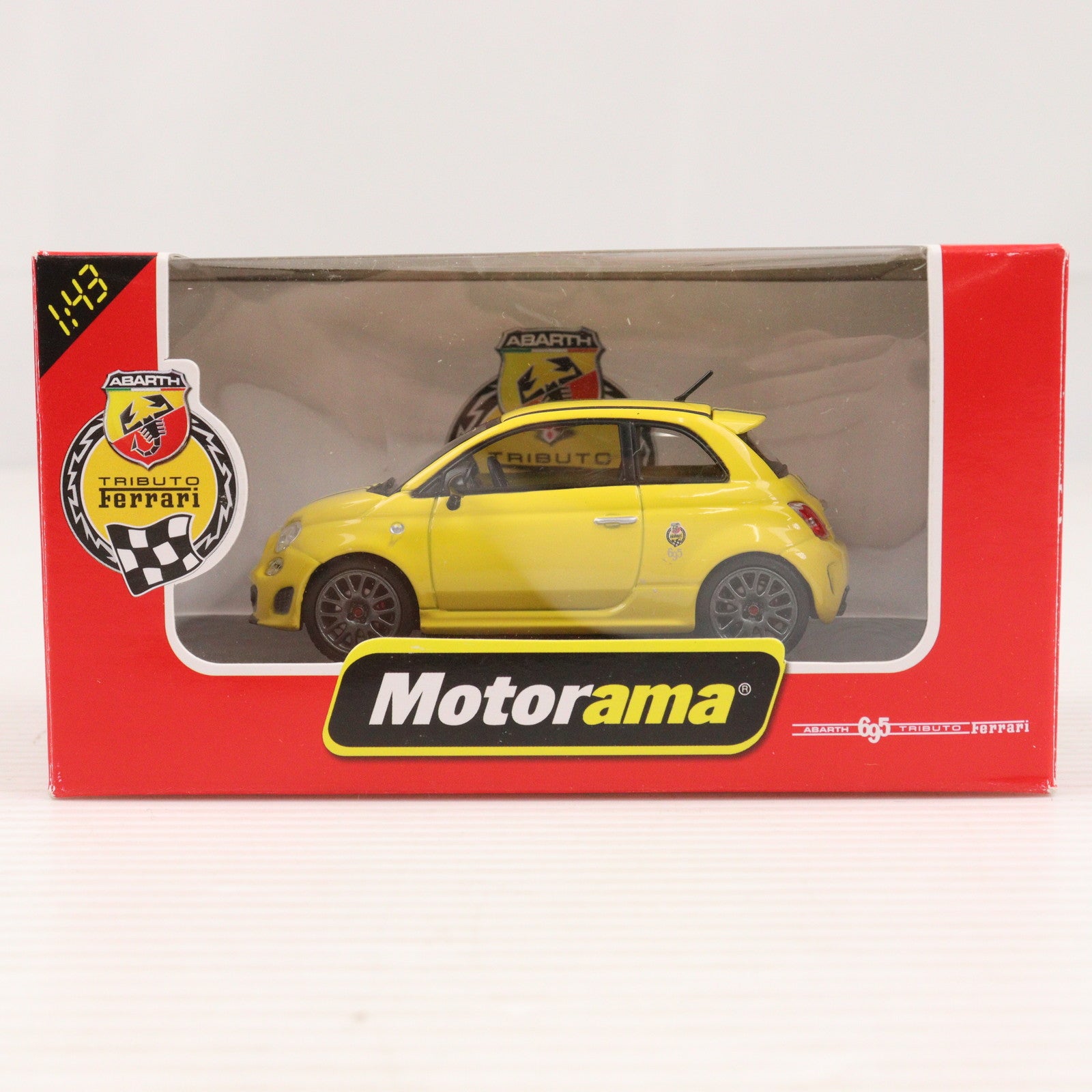 【中古即納】[MDL] (単品) 1/43 ABARTH 695 TRIBUTO FERRARI(イエロー) 完成品 ミニカー Motorama(20150101)