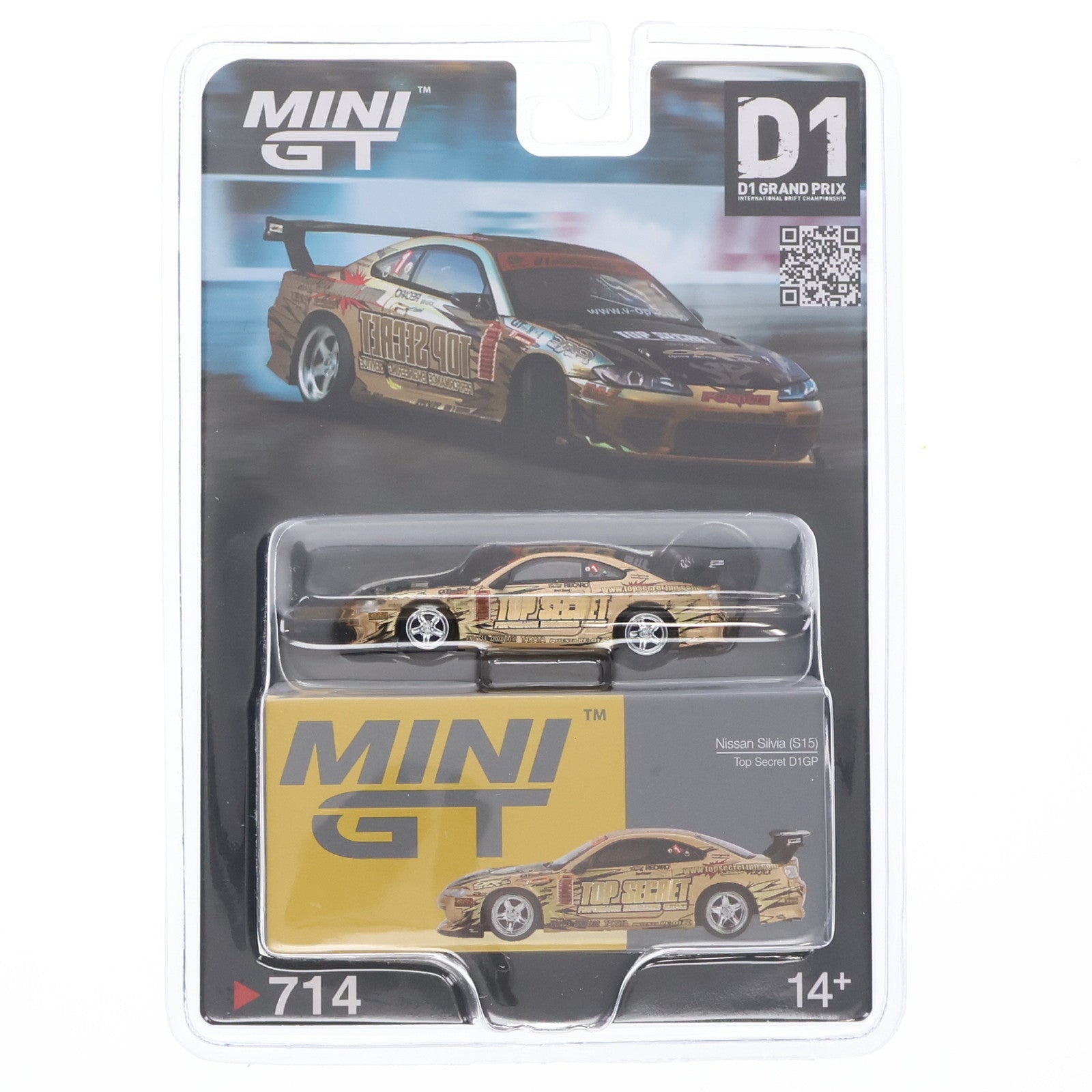 【中古即納】[MDL] MINI-GT 1/64 Nissan シルビア(S15) Top Secret D1GP(右ハンドル)(ブリスター仕様) 完成品 ミニカー(MGT00714-BL) TSM(トゥルースケールミニチュアズ)(20250730)
