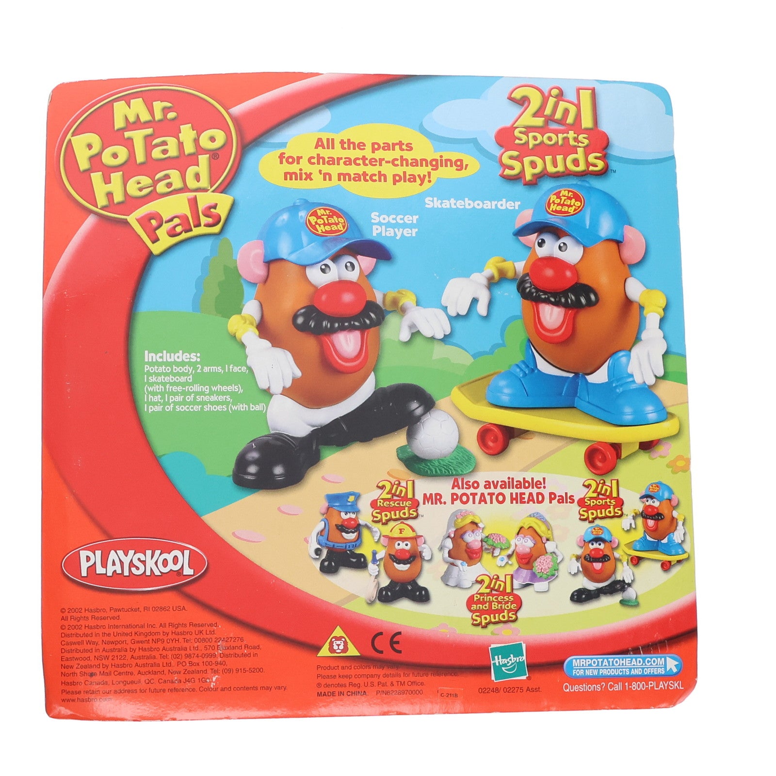 【中古即納】[TOY] Mr Potato Head(ミスター・ポテトヘッド) Pals 2in1 Sports Spuds Soccer Player & Skateboarder トイ・ストーリー 完成トイ(02248) ハズブロ(20021231)