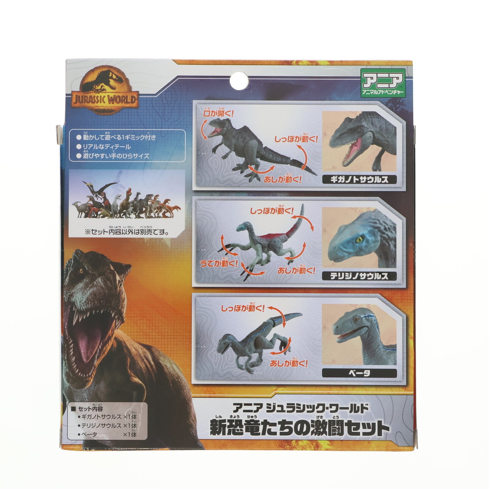 【中古即納】[TOY] ジュラシック・ワールド 新恐竜たちの激闘セット アニア 完成トイ タカラトミー(20220707)