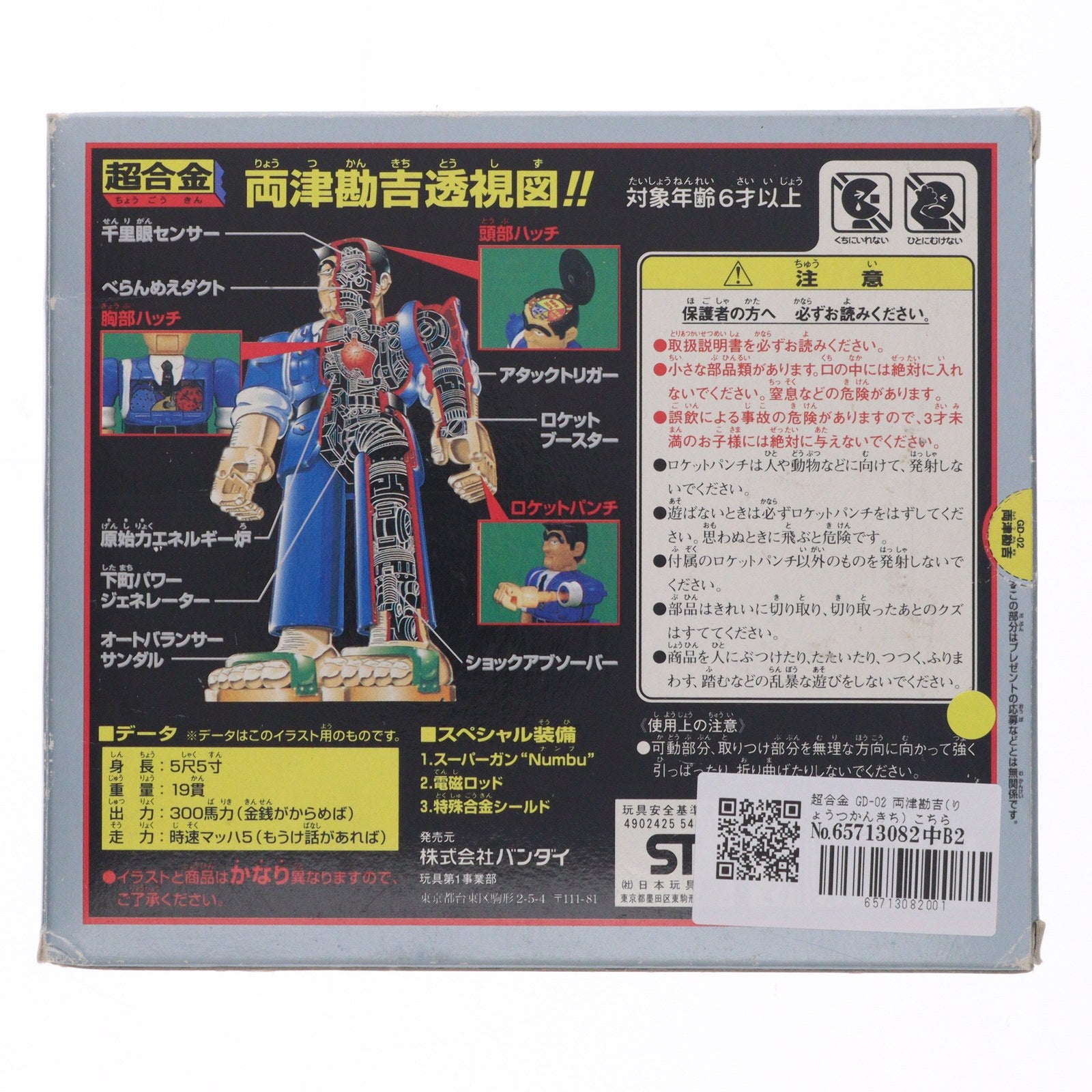 【中古即納】[TOY] 超合金 GD-02 両津勘吉(りょうつかんきち) こちら葛飾区亀有公園前派出所 完成トイ バンダイ(19961231)