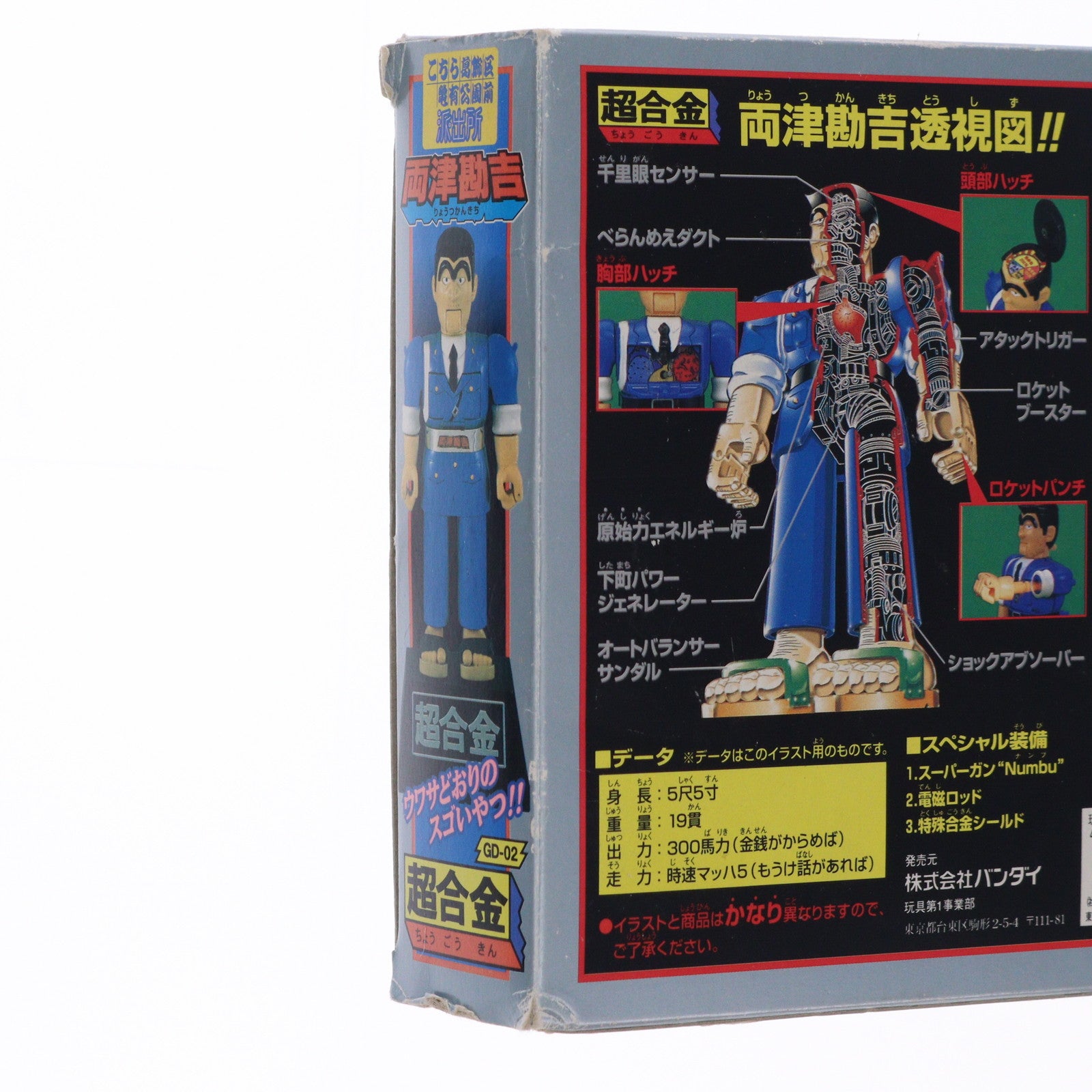 【中古即納】[TOY] 超合金 GD-02 両津勘吉(りょうつかんきち) こちら葛飾区亀有公園前派出所 完成トイ バンダイ(19961231)