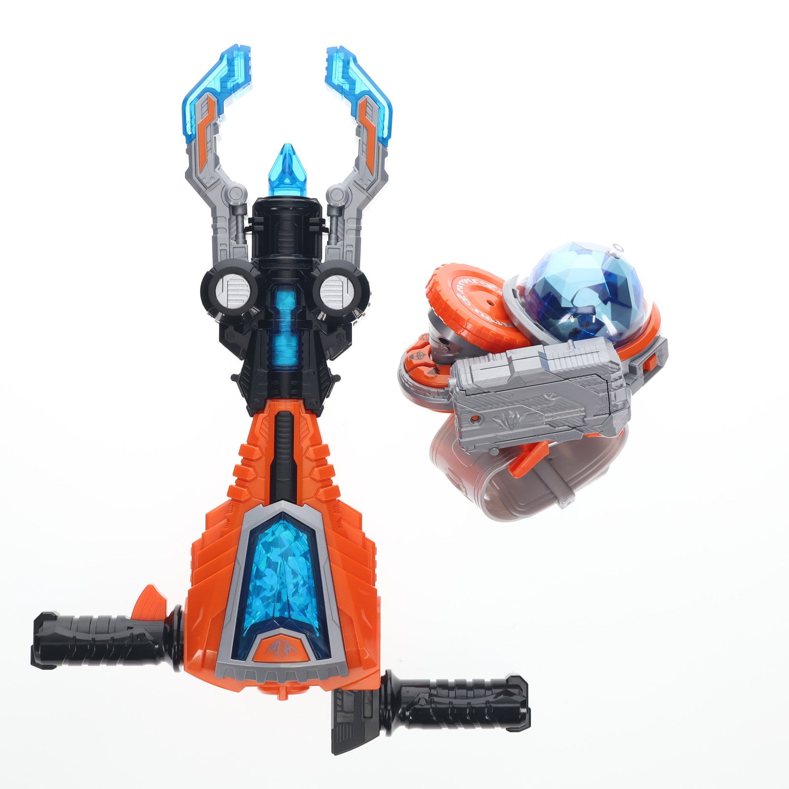 【中古即納】[TOY] キラメイシルバー完全なりきりセット DXシャイニーキラメイチェンジャー&シャイニーブレイカー 魔進戦隊キラメイジャー 完成トイ バンダイ(20200606)