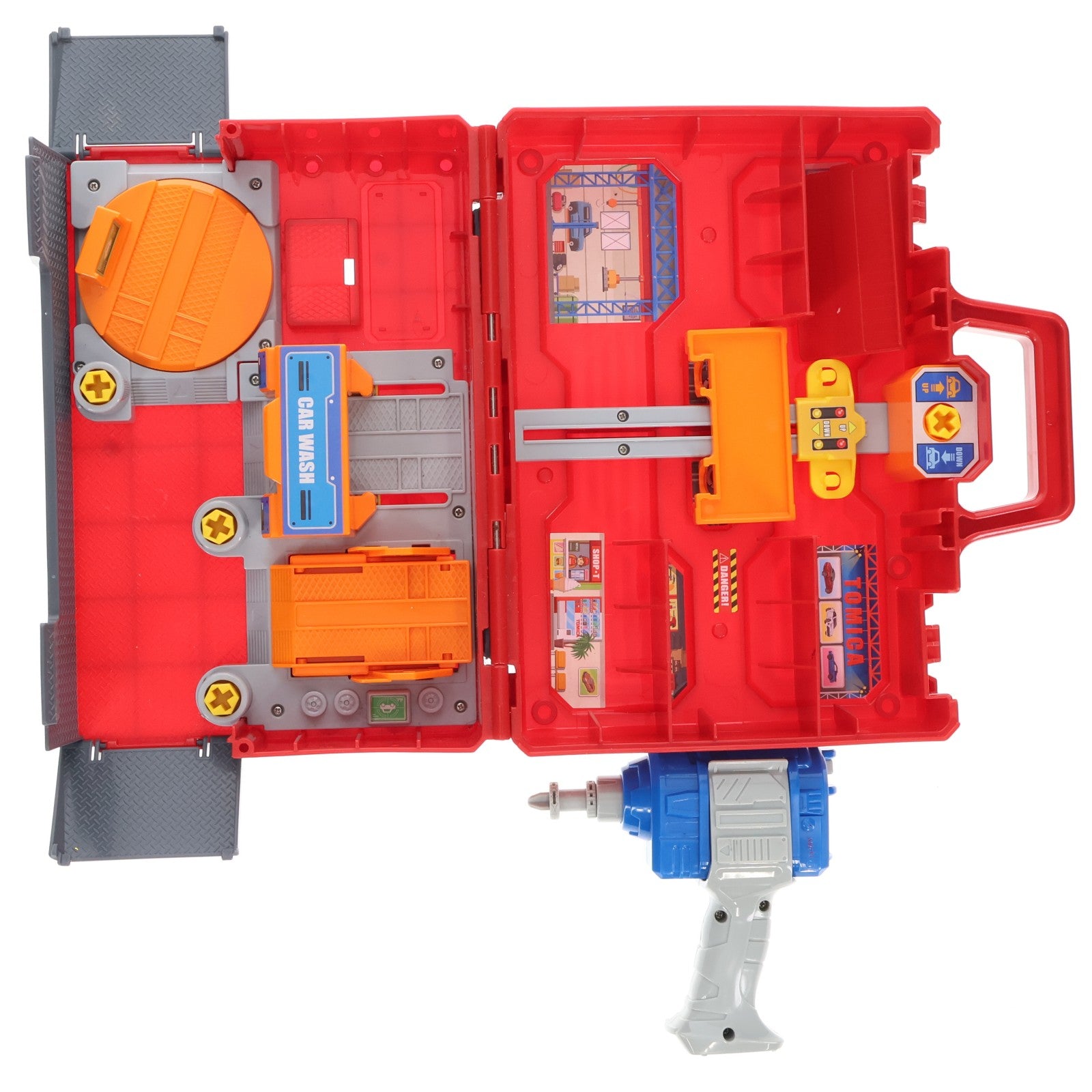 【中古即納】[TOY] トミカワールド にぎやか4アクション!トミカ整備基地ボックス 完成トイ タカラトミー(20220319)