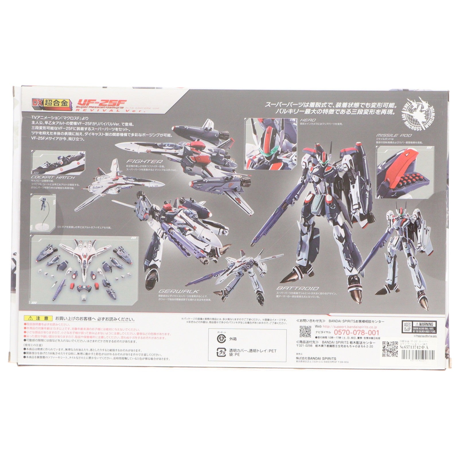 【中古即納】[TOY] DX超合金 VF-25F スーパーメサイアバルキリー(早乙女アルト機) リバイバルVer. マクロスF(フロンティア) 完成トイ バンダイスピリッツ(20230428)