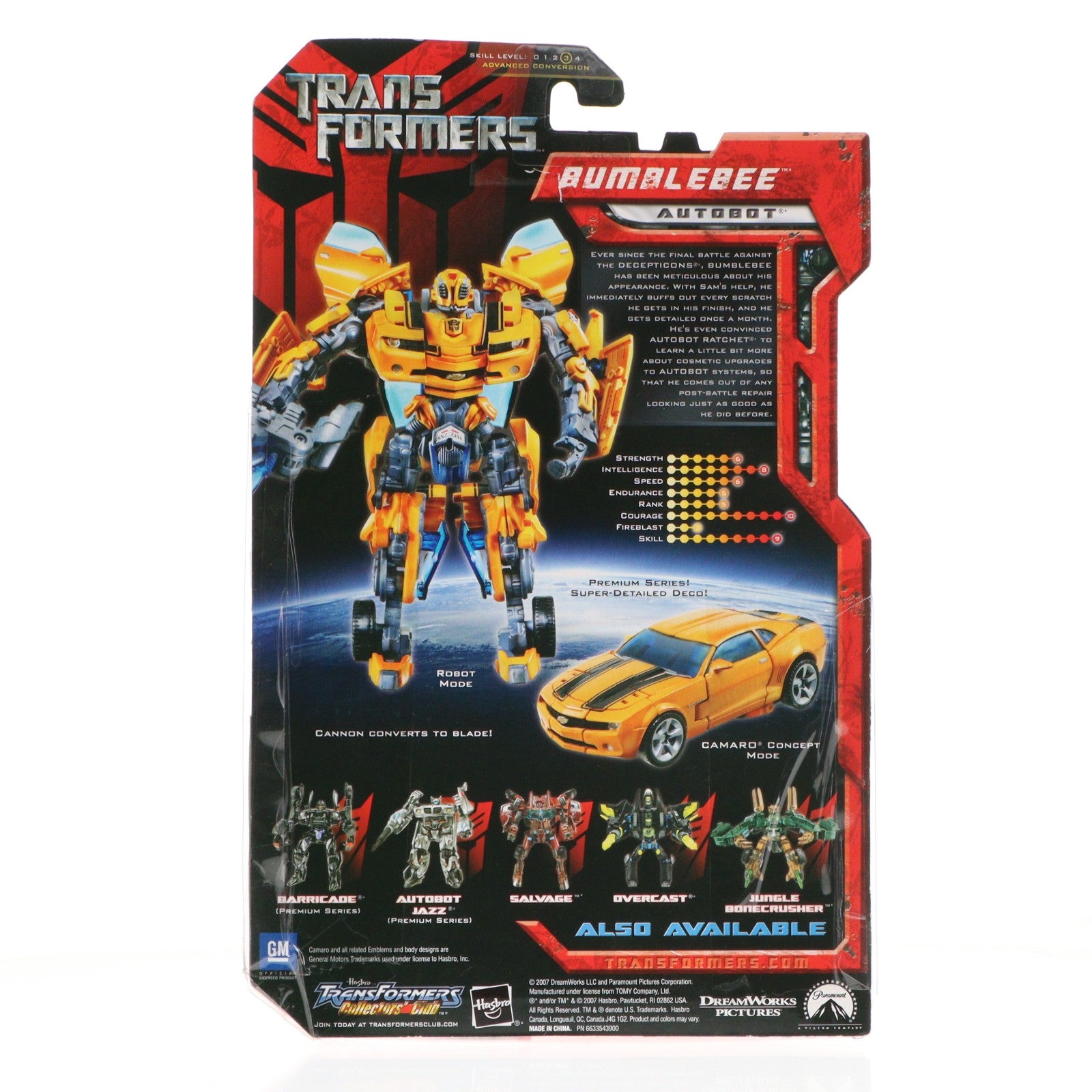 【中古即納】[TOY] BUMBLEBEE CAMARO Premium Series Deluxe Class version TRANSFORMERS 2007 MOVIE 完成トイ ハズブロ(20071231)