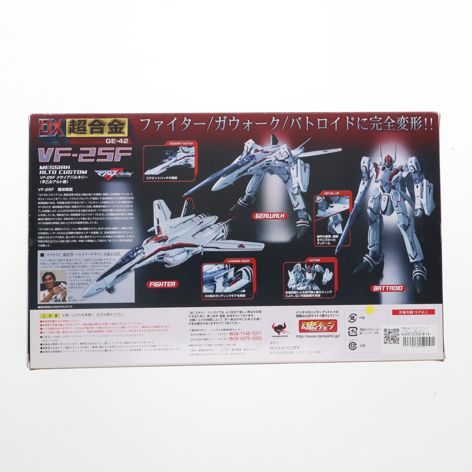 【中古即納】[TOY] DX超合金 VF-25F メサイアバルキリー(早乙女アルト機) マクロスF(フロンティア) 1/60 完成トイ バンダイ(20110211)