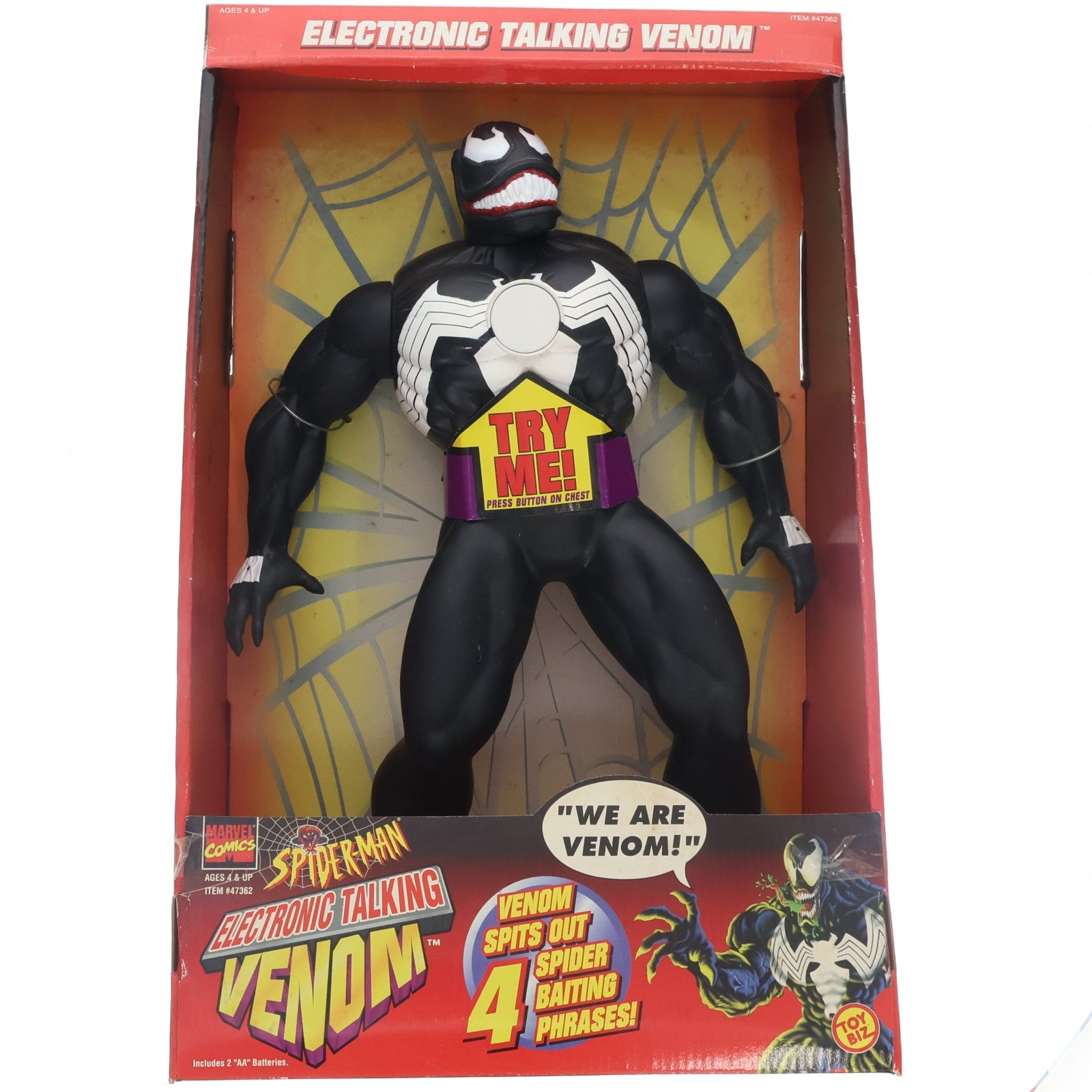 【中古即納】[TOY] ヴェノム エレクトロニックトーキングフィギュア スパイダーマン 完成トイ(47362) TOY BIZ(トイビズ)(19981231)