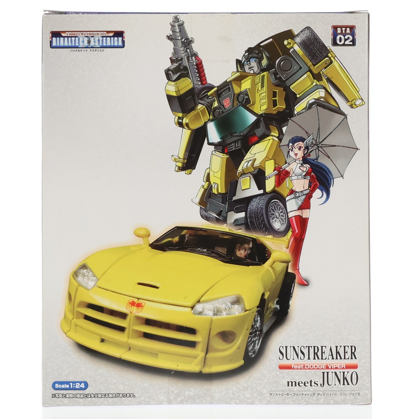 【中古即納】[TOY] トランスフォーマー バイナルテック アスタリスク BTA-02 1/24 サンストリーカー feat ダッジ バイパー meets ジュンコ 完成トイ タカラ(20050930)
