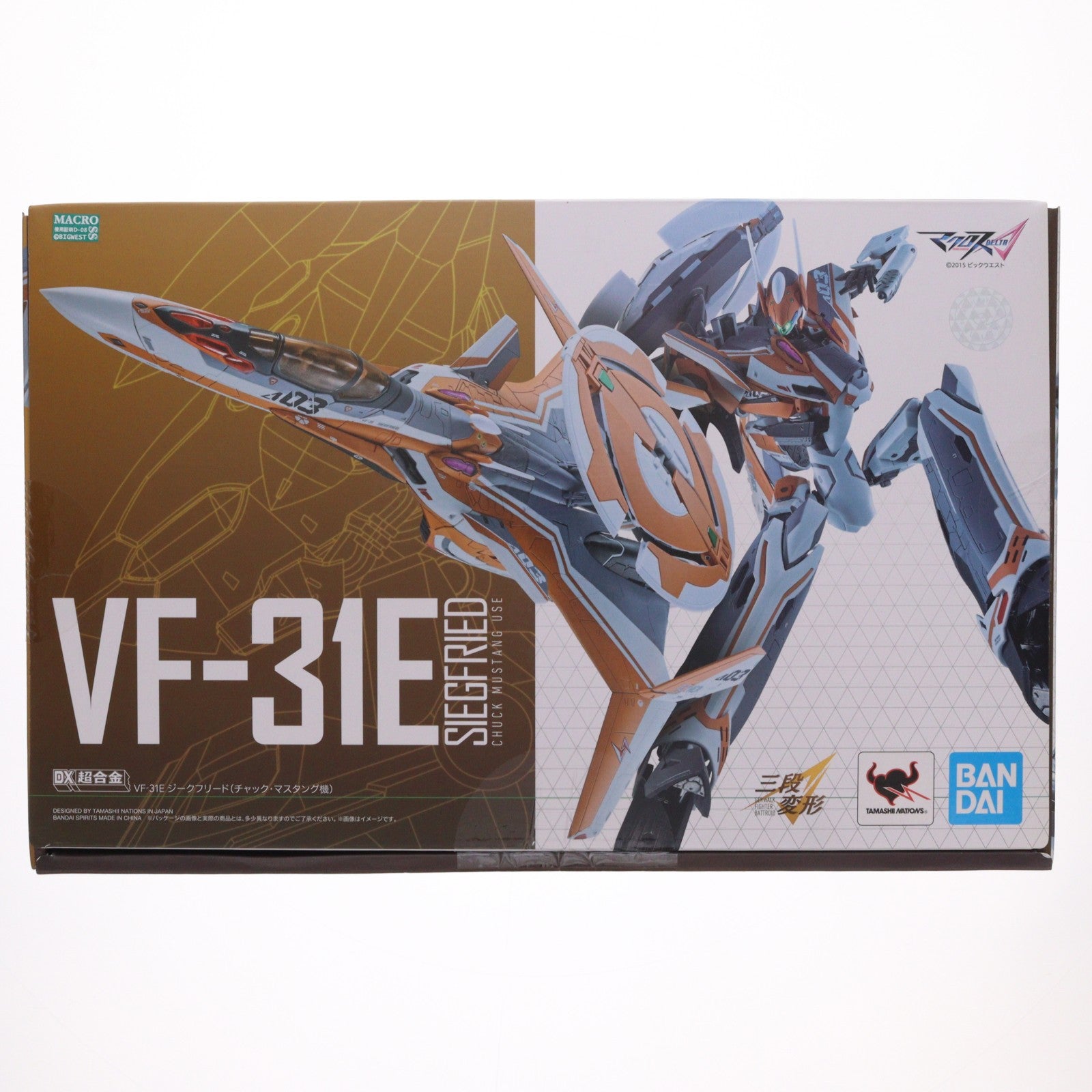 【中古即納】[TOY] DX超合金 VF-31E ジークフリード(チャック・マスタング機) マクロスΔ(デルタ) 完成トイ バンダイスピリッツ(20190720)
