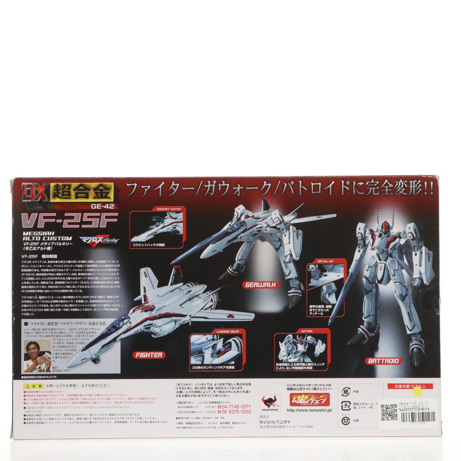 【中古即納】[TOY] DX超合金 VF-25F メサイアバルキリー(早乙女アルト機) マクロスF(フロンティア) 1/60 完成トイ バンダイ(20110211)