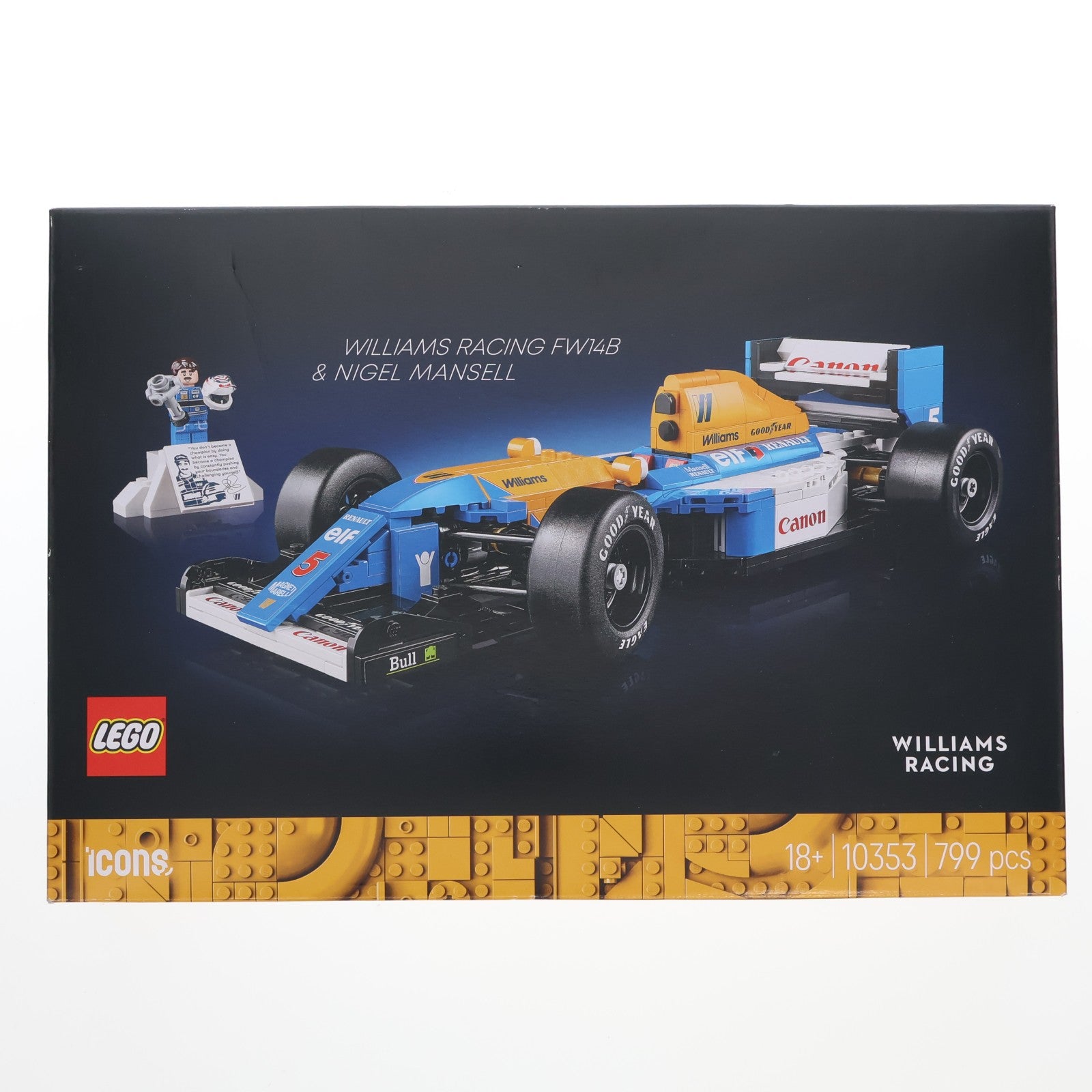【中古即納】[TOY] LEGO Icons(レゴ アイコン) Williams Racing(ウィリアムズ・レーシング) FW14B & Nigel Mansell(ナイジェル・マンセル) 組立トイ(10353) LEGO(レゴ)(20250301)