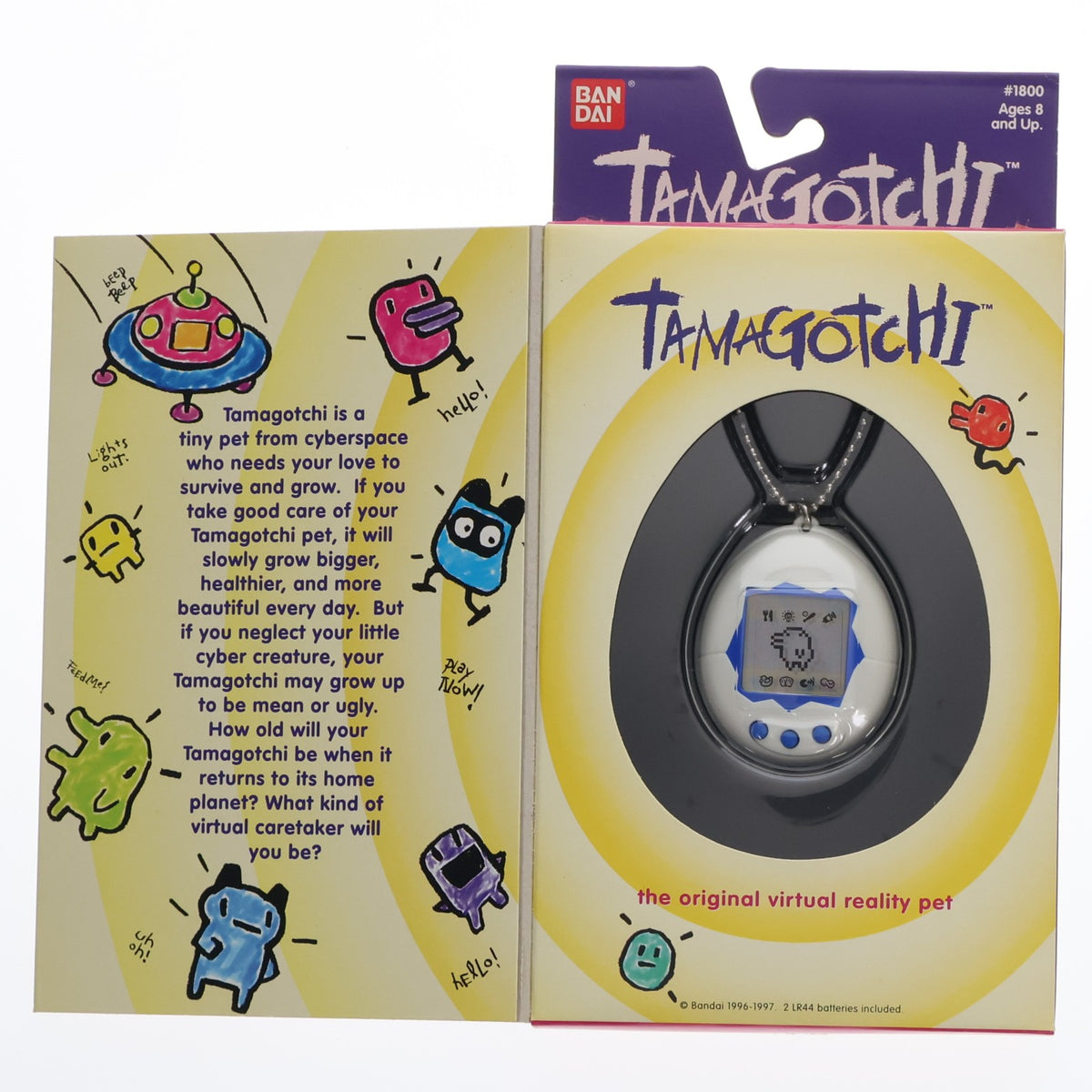 【中古即納】[TOY] たまごっち(ホワイト×ブルー) 英語版 完成トイ バンダイ(19970601)