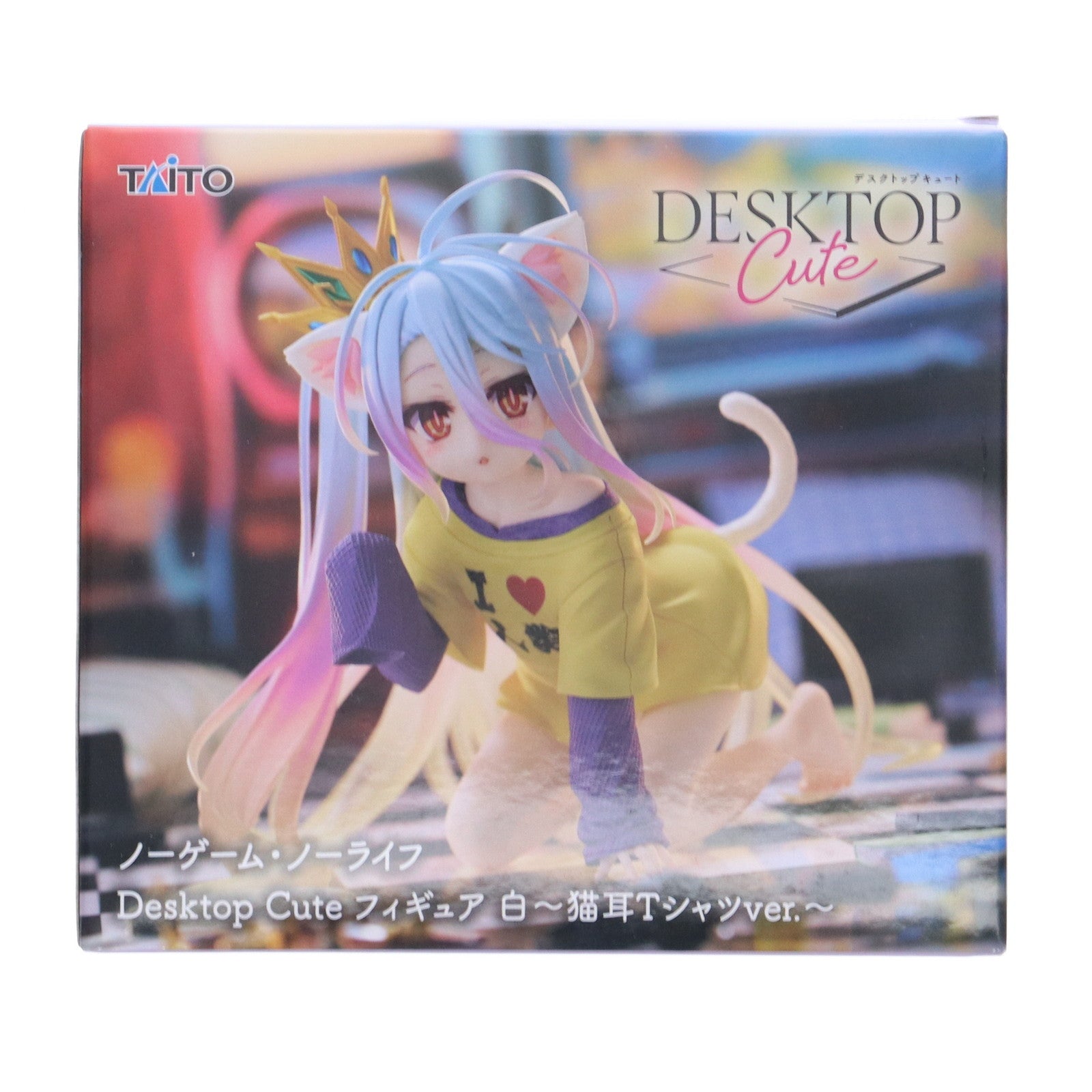 【中古即納】[FIG] 白(しろ) ノーゲーム・ノーライフ Desktop Cute フィギュア 白～猫耳Tシャツver.～ プライズ(451810000) タイトー(20241130)
