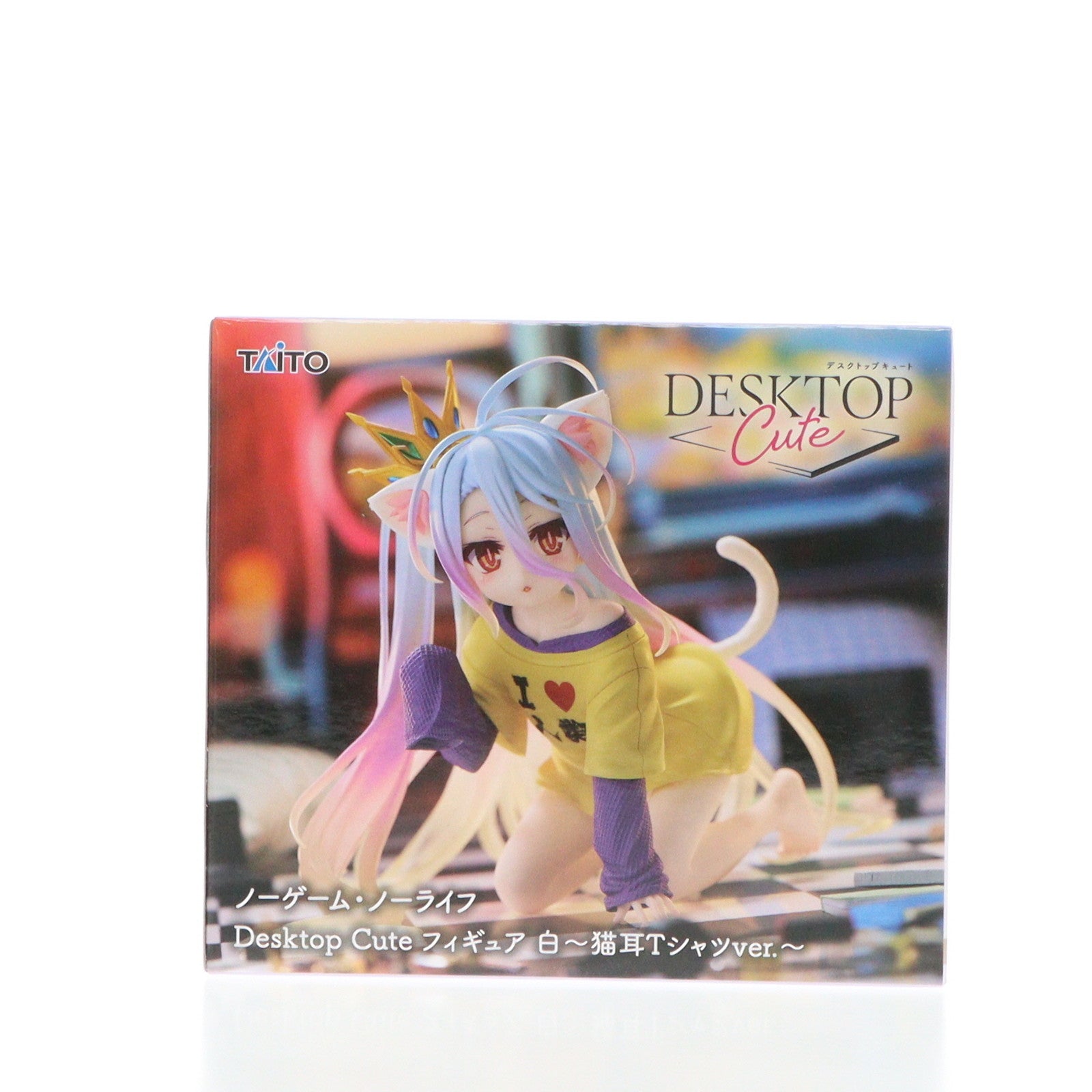 【中古即納】[FIG] 白(しろ) ノーゲーム・ノーライフ Desktop Cute フィギュア 白～猫耳Tシャツver.～ プライズ(451810000) タイトー(20241130)