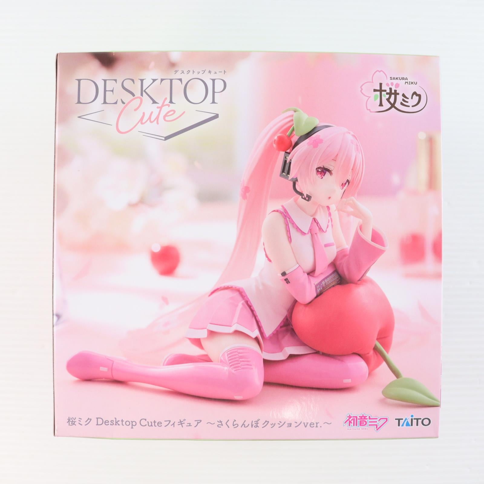 【中古即納】[FIG] 桜ミク キャラクター・ボーカル・シリーズ01 初音ミク Desktop Cute フィギュア ～さくらんぼクッションver.～ プライズ(451846200) タイトー(20250228)