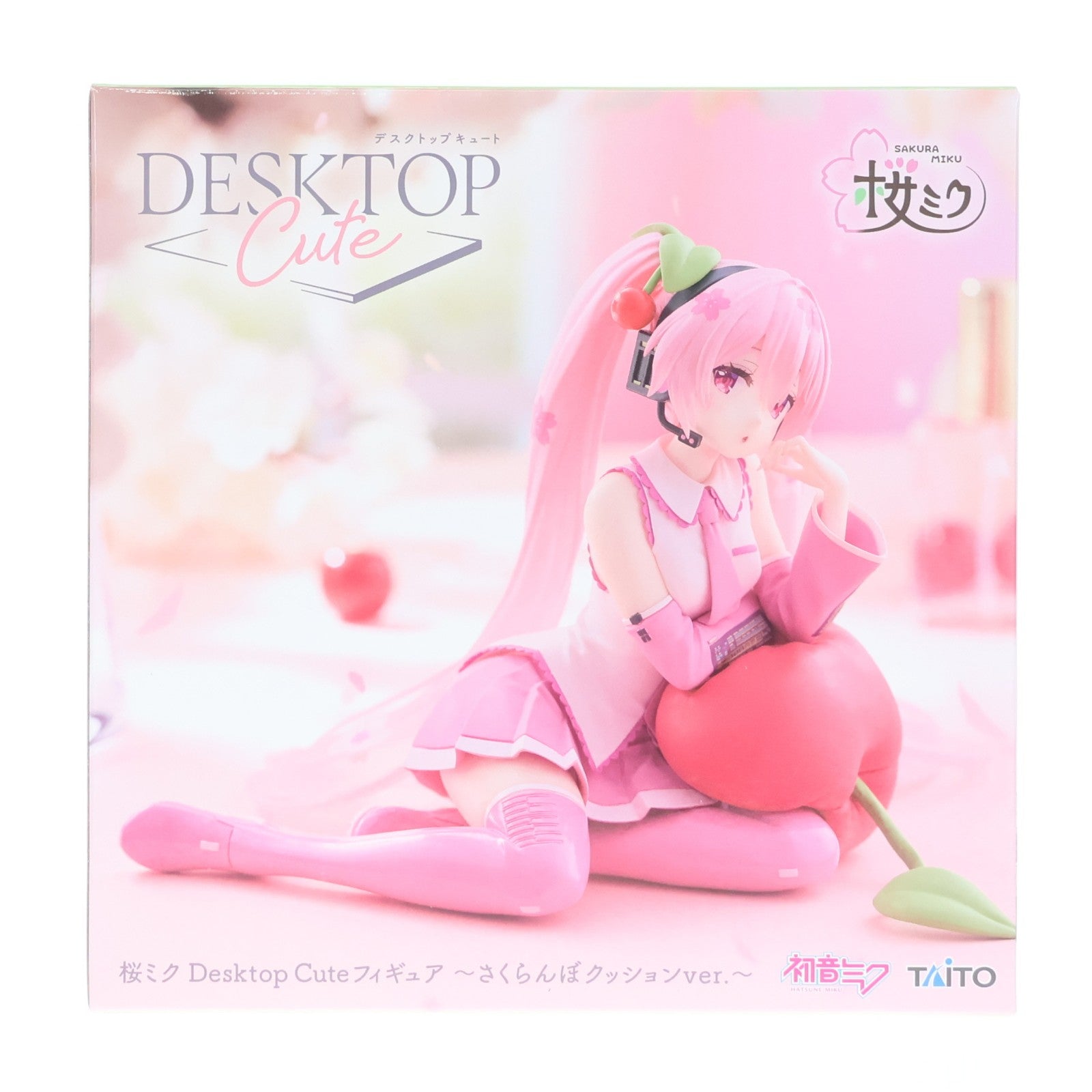 【中古即納】[FIG] 桜ミク キャラクター・ボーカル・シリーズ01 初音ミク Desktop Cute フィギュア ～さくらんぼクッションver.～ プライズ(451846200) タイトー(20250228)