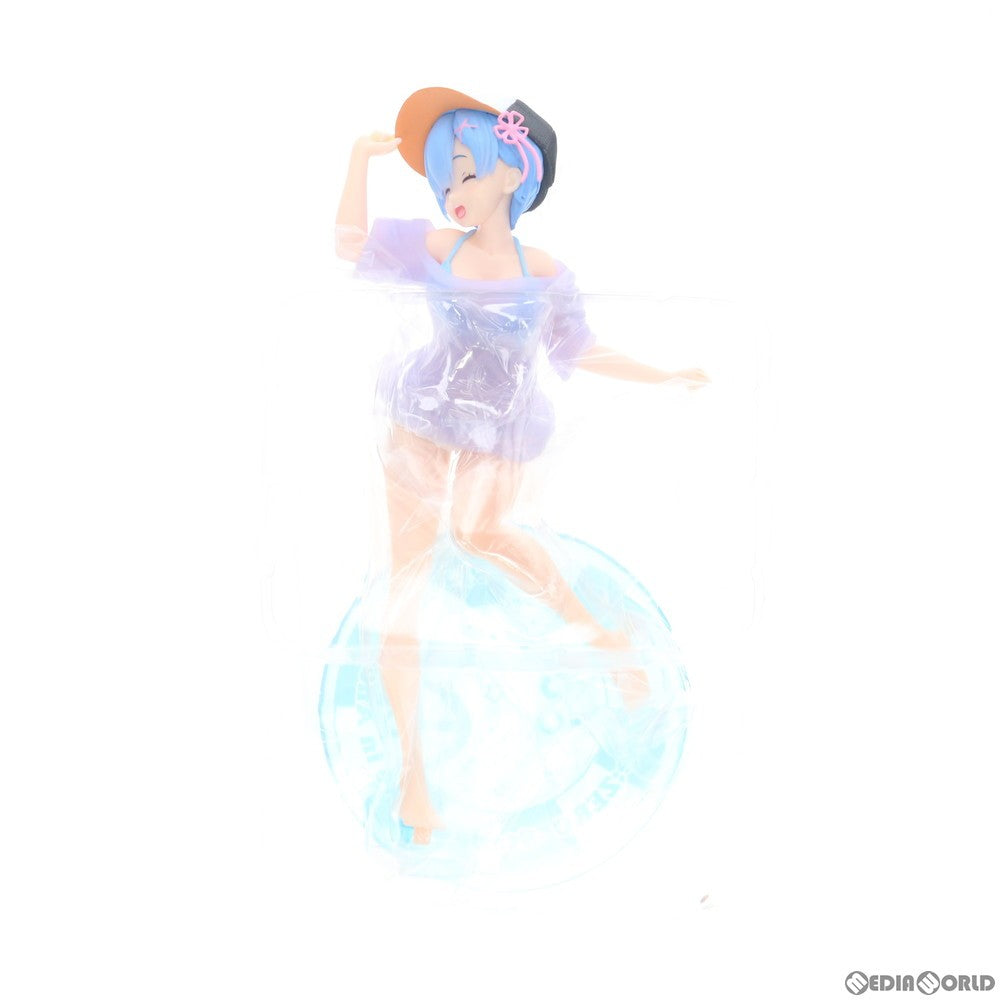 【中古即納】[FIG] タイトーオンラインクレーン限定 レム(にっこり顔/特別カラー) Re:ゼロから始める異世界生活 プレシャスフィギュア レム～Tシャツ水着ver.～Renewal プライズ タイトー(20210206)