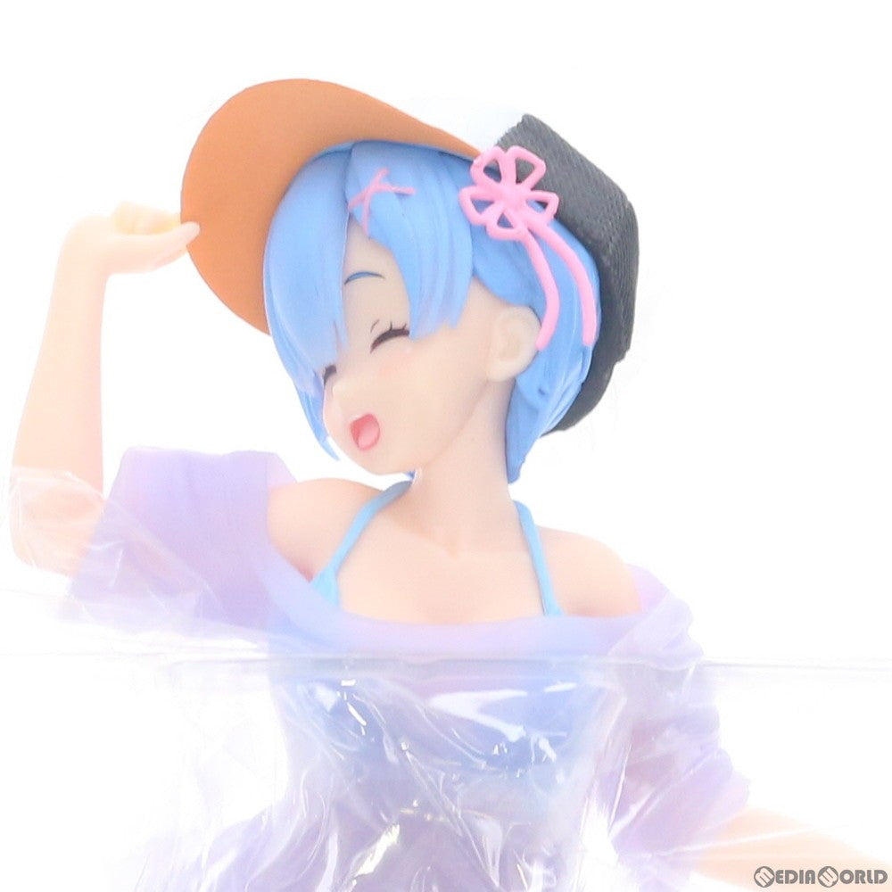 【中古即納】[FIG] タイトーオンラインクレーン限定 レム(にっこり顔/特別カラー) Re:ゼロから始める異世界生活 プレシャスフィギュア レム～Tシャツ水着ver.～Renewal プライズ タイトー(20210206)