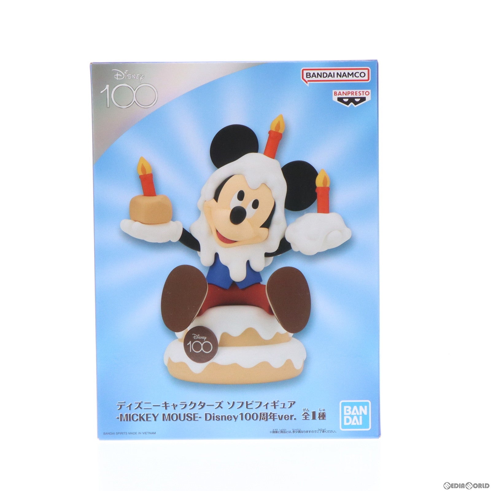 【中古即納】[FIG] ミッキーマウス ディズニーキャラクターズ ソフビフィギュア -MICKEY MOUSE- Disney100周年ver. プライズ(2665818) バンプレスト(20231031)