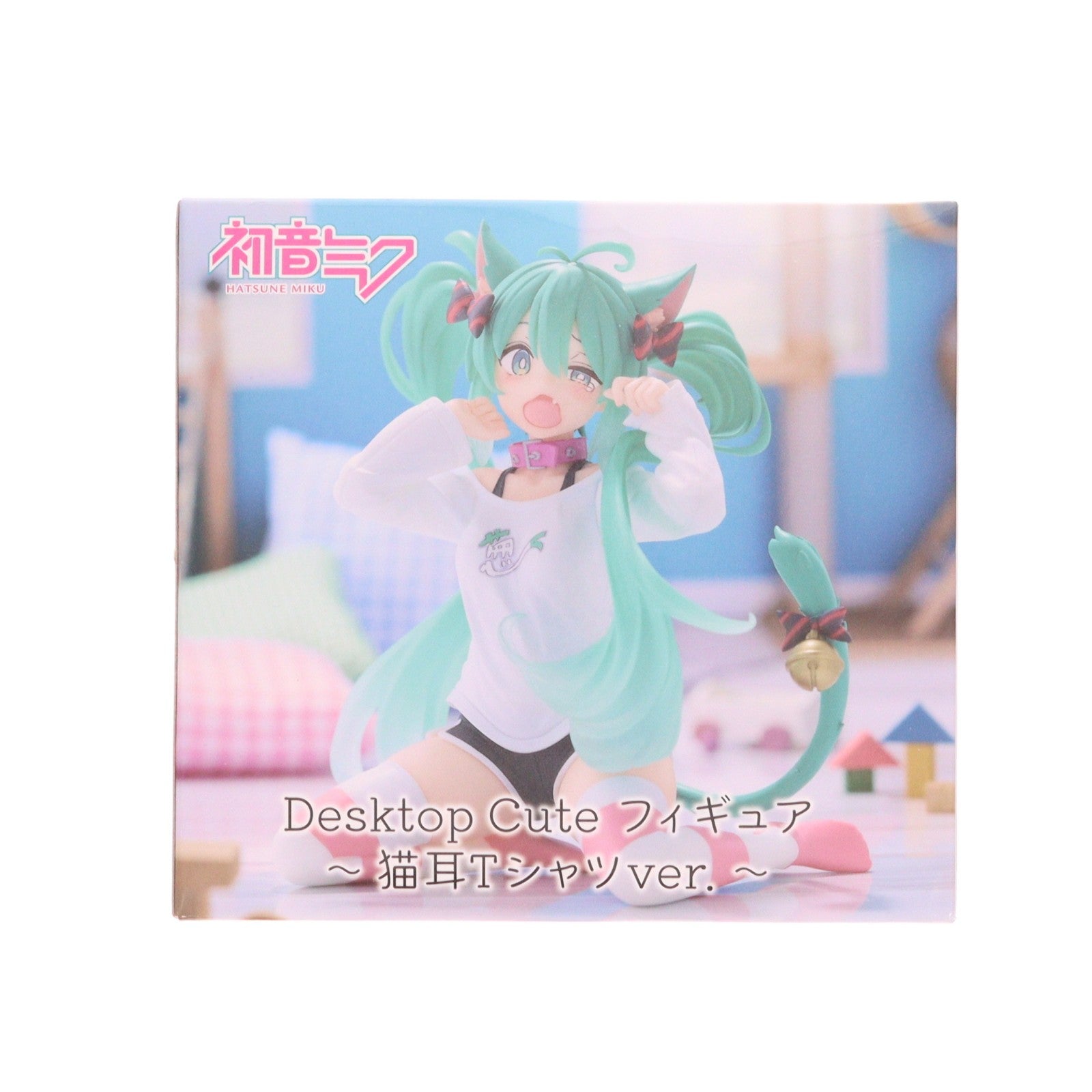 【中古即納】[FIG] 初音ミク キャラクター・ボーカル・シリーズ01 初音ミク Desktop Cute フィギュア ～猫耳Tシャツver.～ プライズ(451780000) タイトー(20240831)