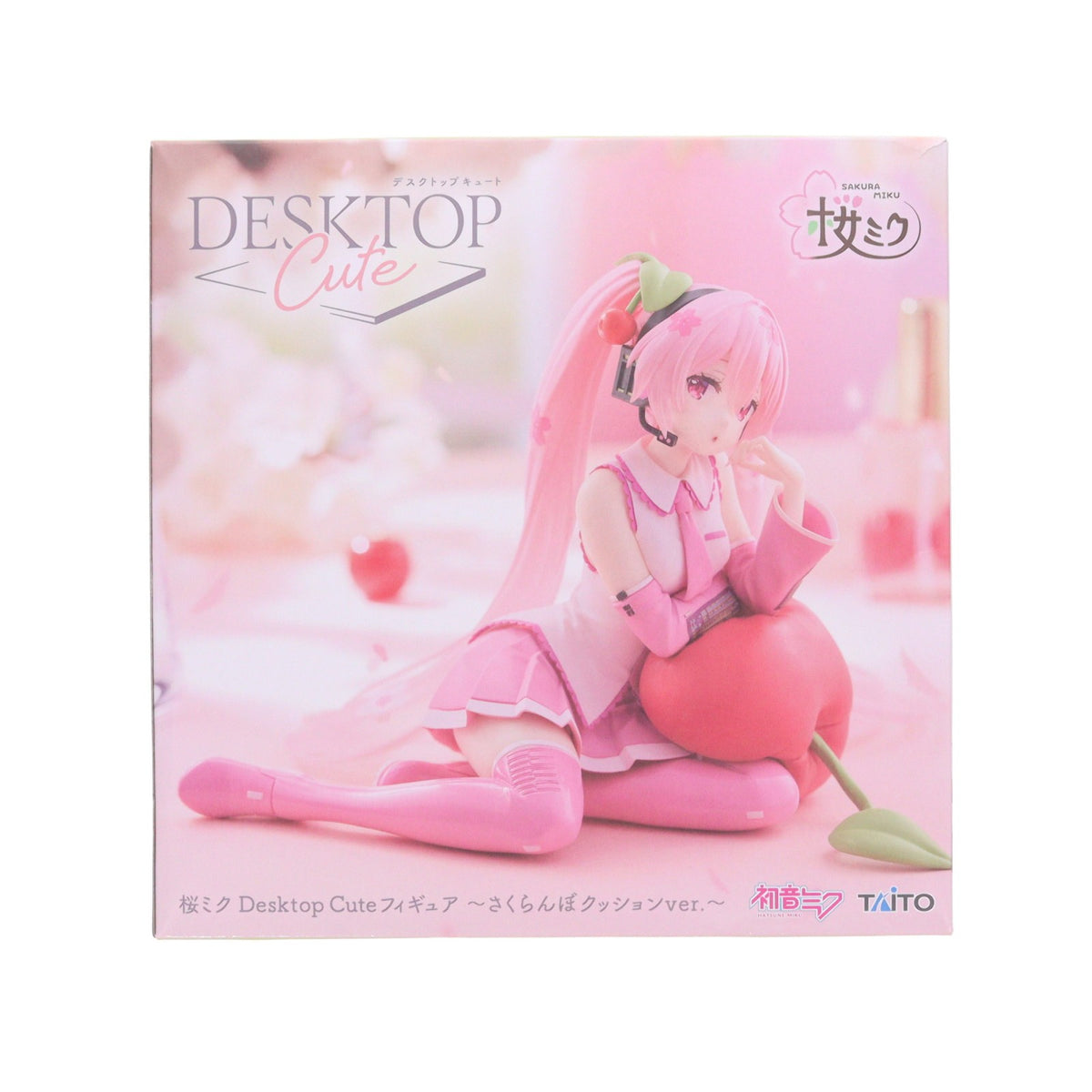 【中古即納】[FIG] 桜ミク キャラクター・ボーカル・シリーズ01 初音ミク Desktop Cute フィギュア ～さくらんぼクッションver.～ プライズ(451846200) タイトー(20250228)